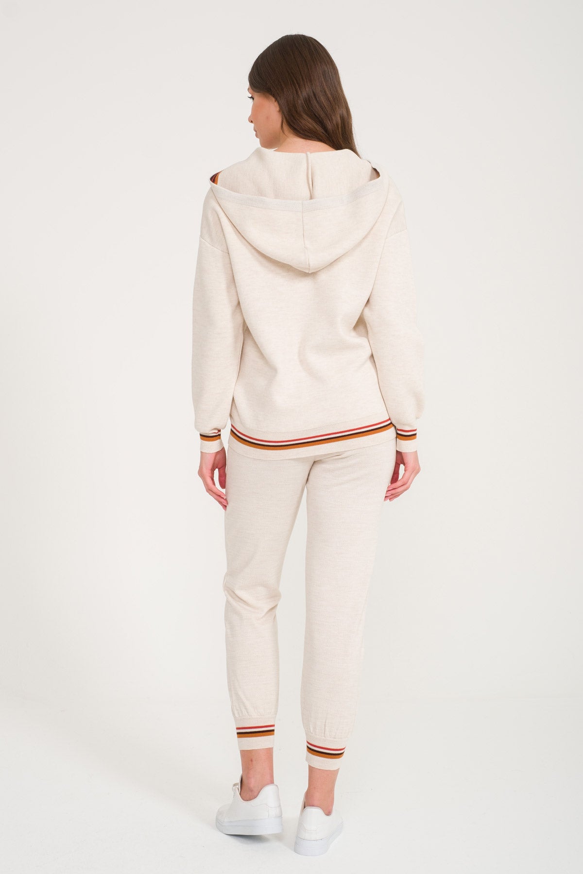 White Knit Hoodie & Pants Set