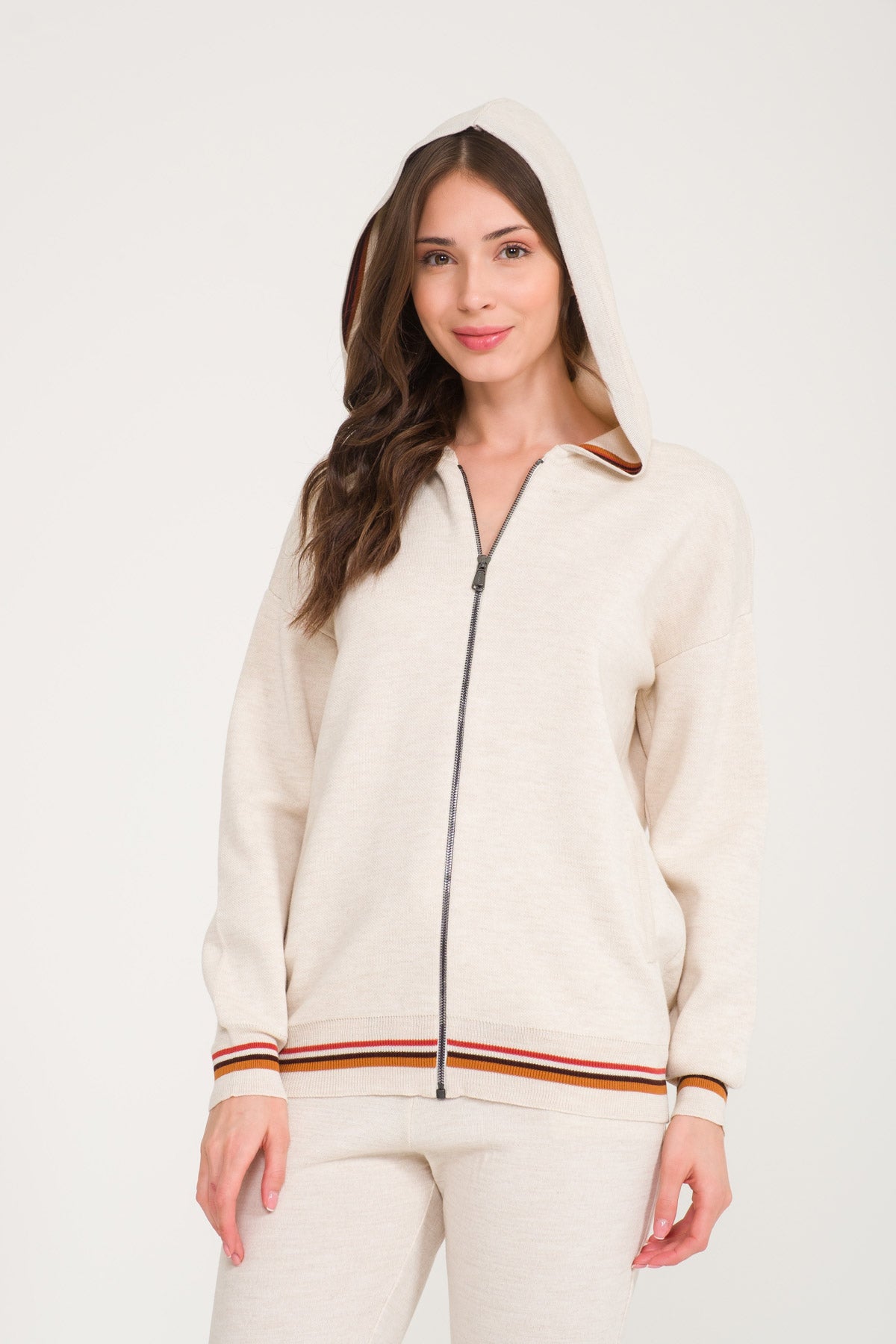 White Knit Hoodie & Pants Set
