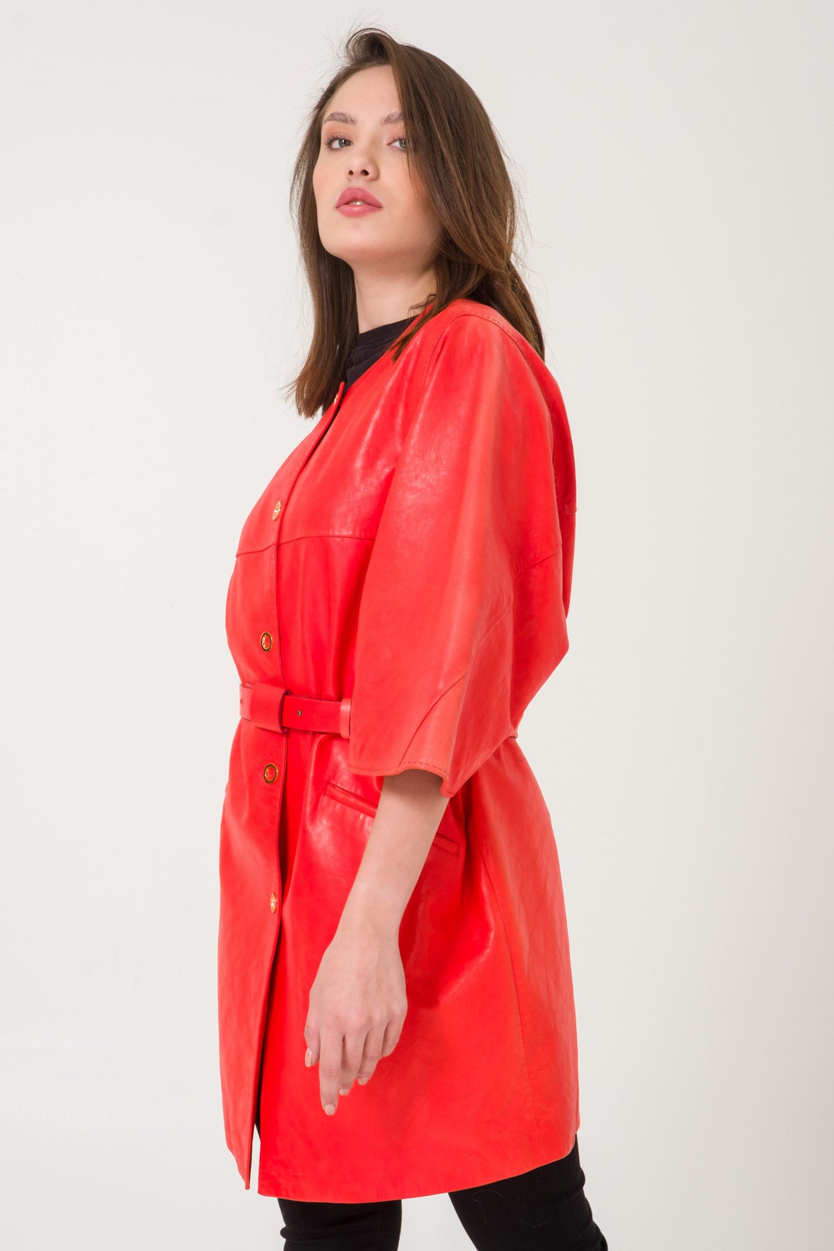 Red Leather Coat