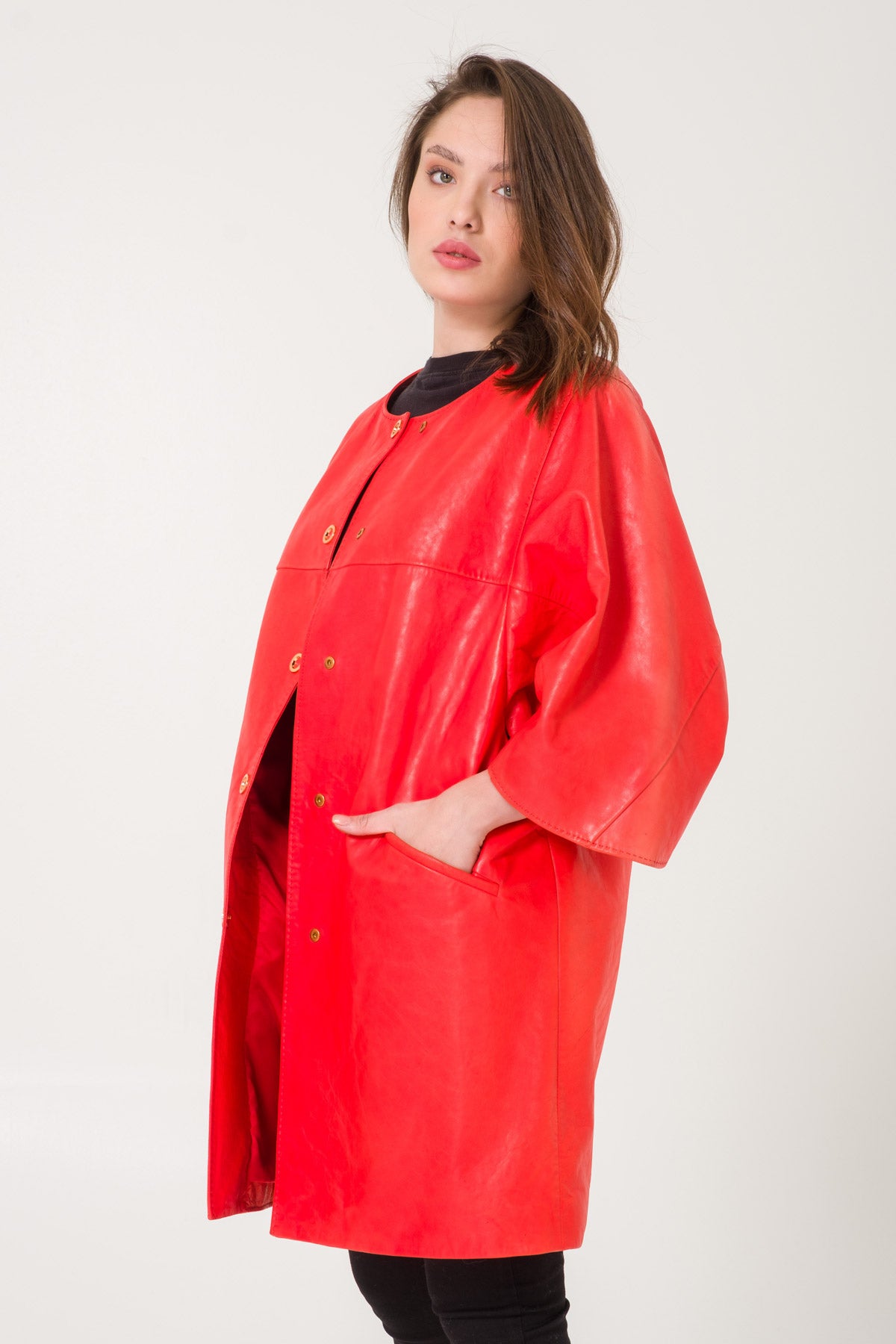 Red Leather Coat