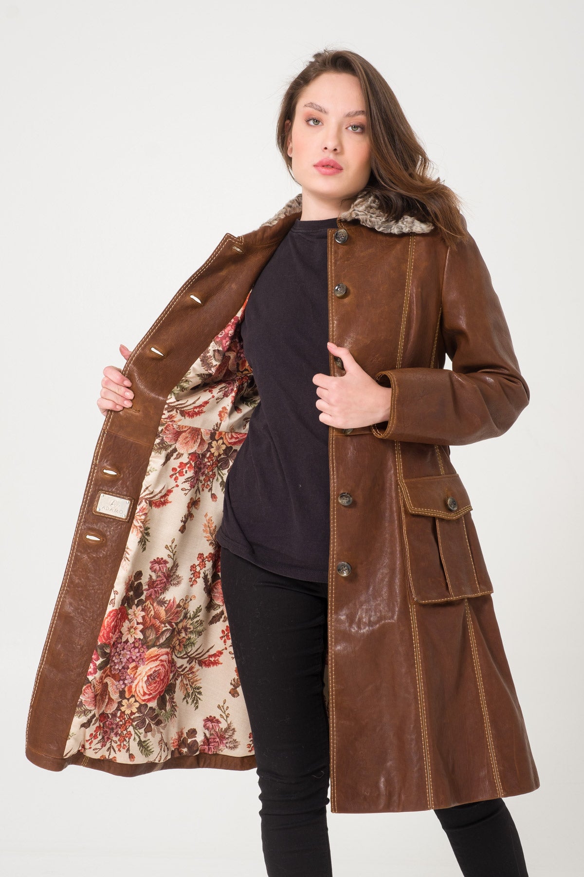 Brown Leather Coat