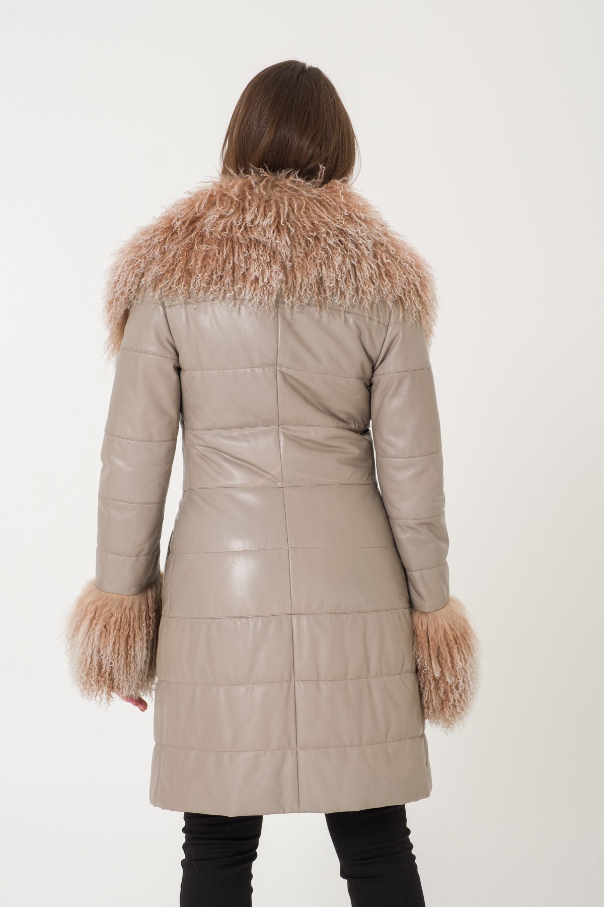 Beige Leather Coat