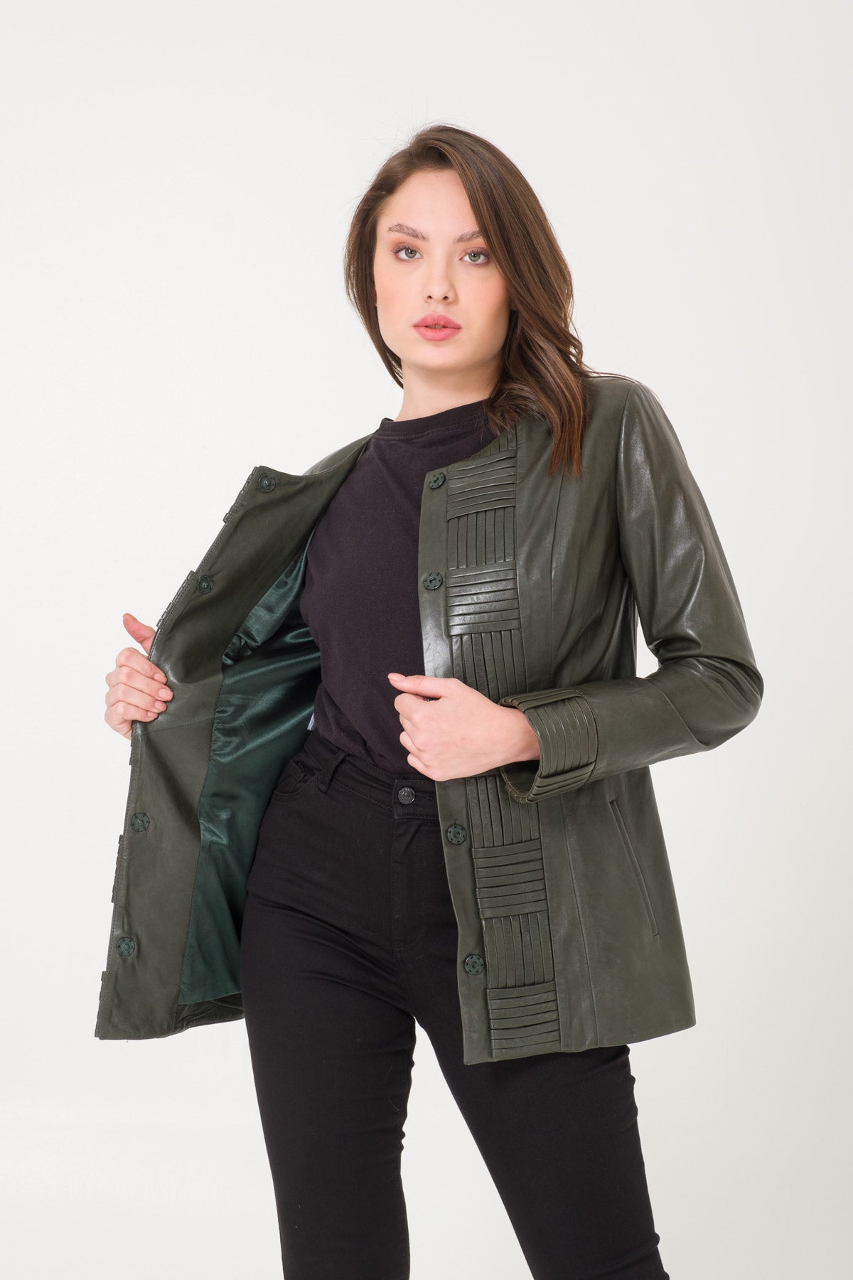 Dark Green Leather Jacket