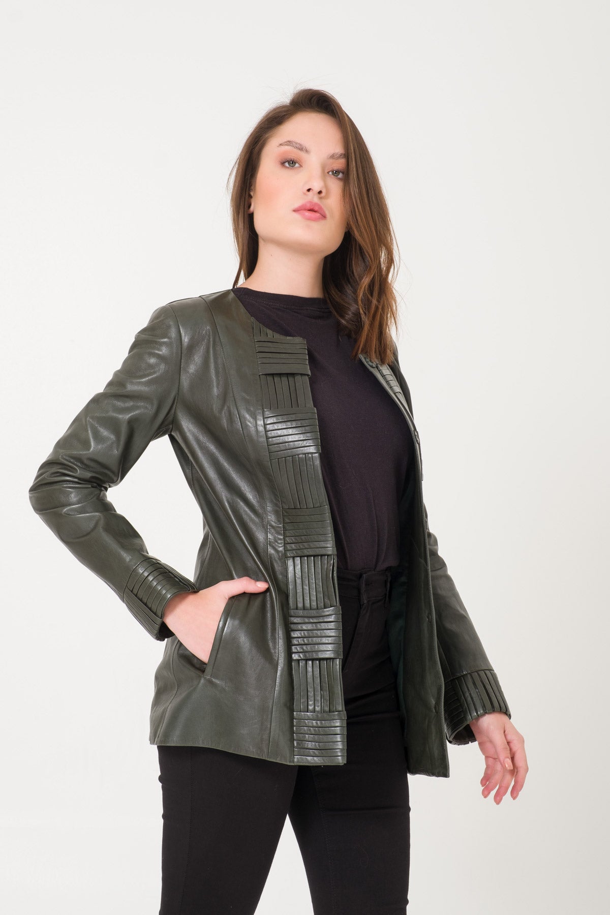 Dark Green Leather Jacket
