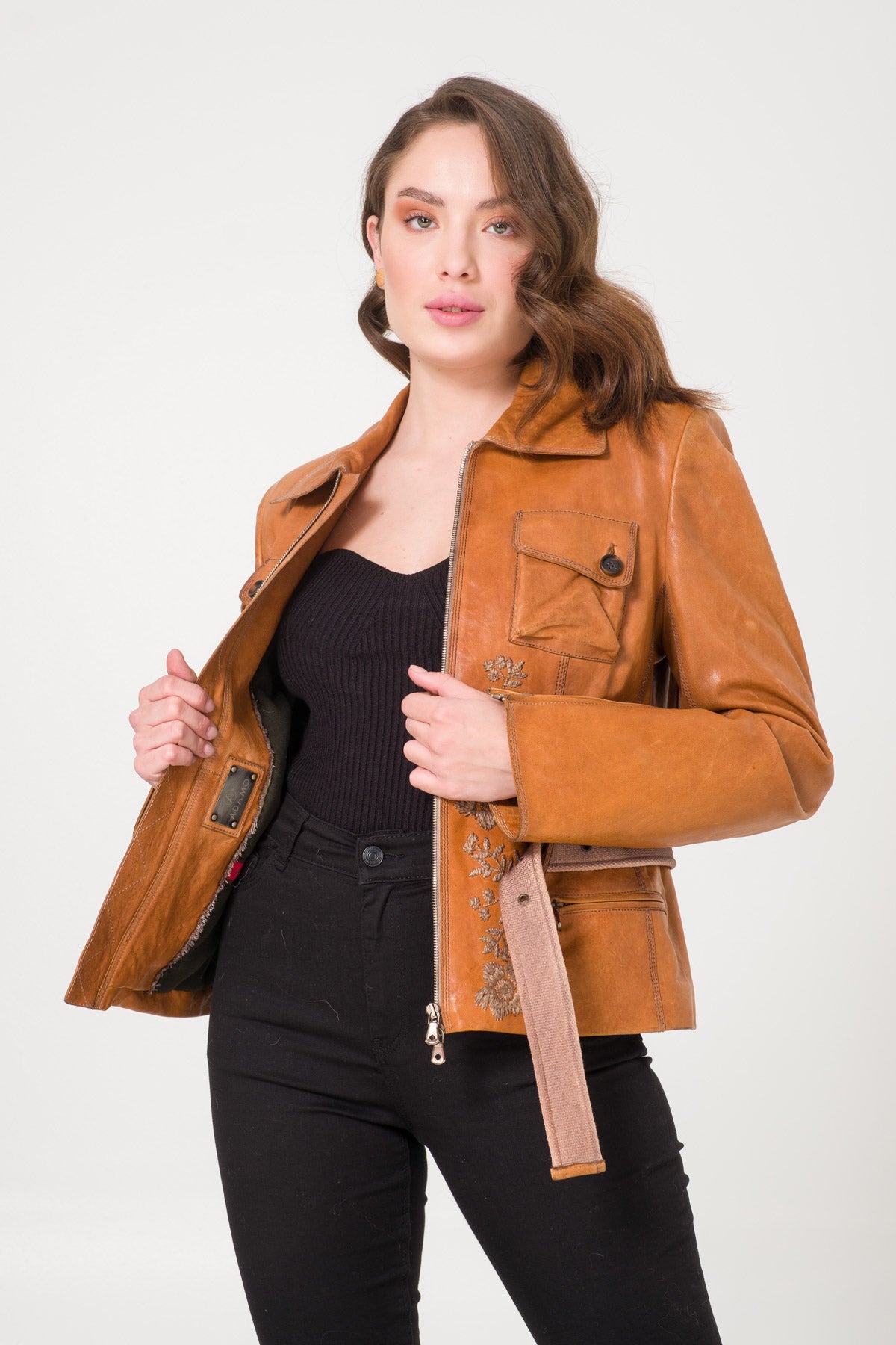 Brown Leather Coat