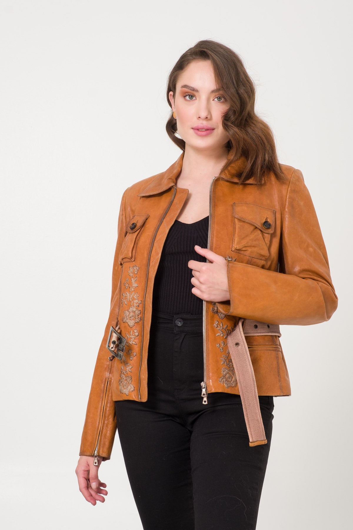 Brown Leather Coat