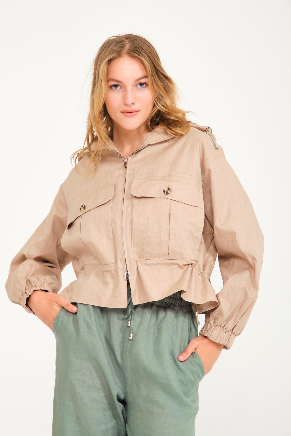 Taupe Linen Jacket