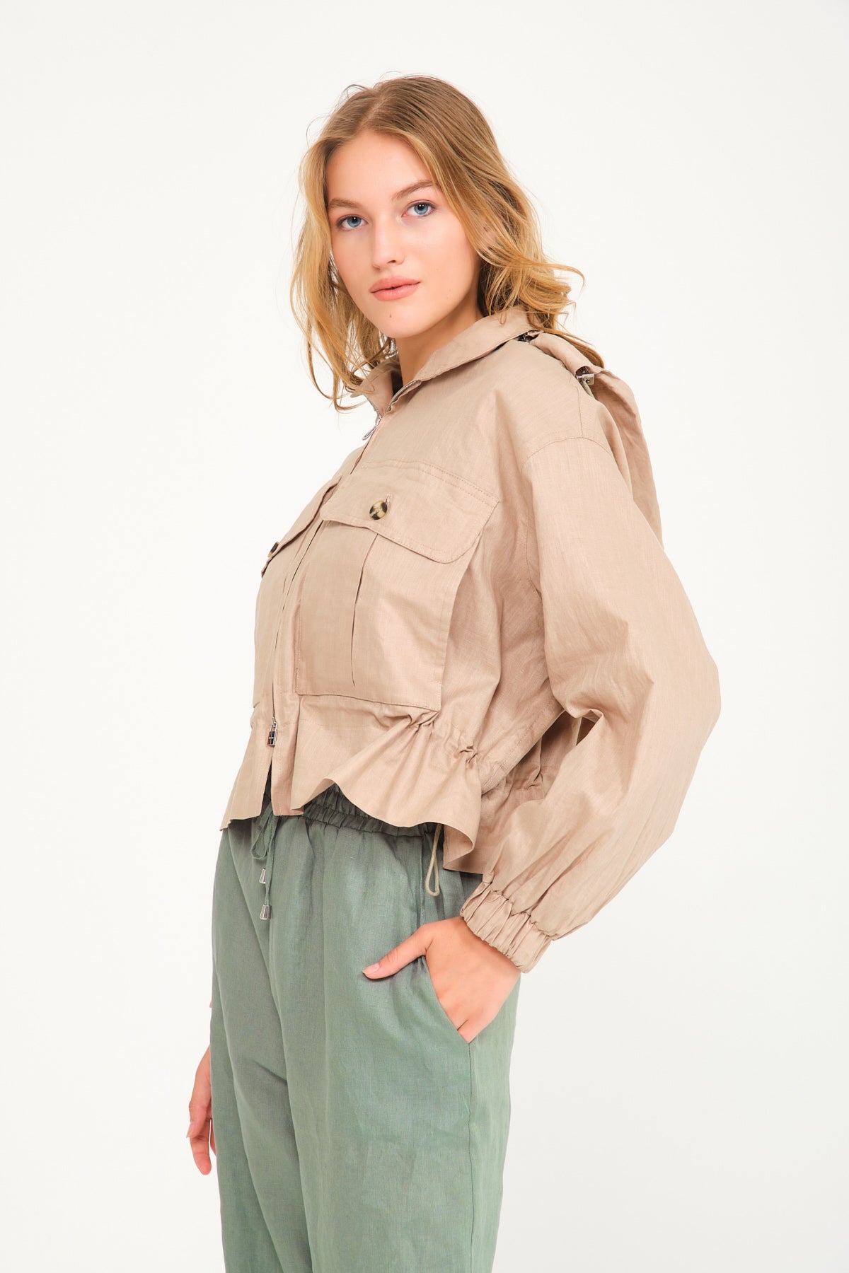 Taupe Linen Jacket