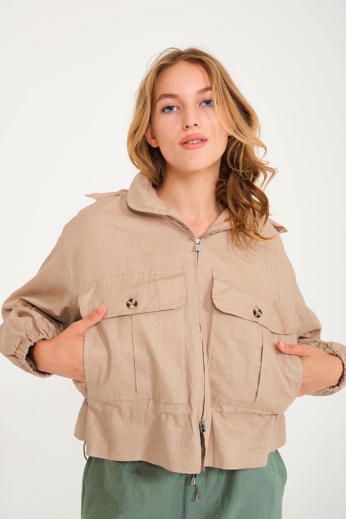 Taupe Linen Jacket