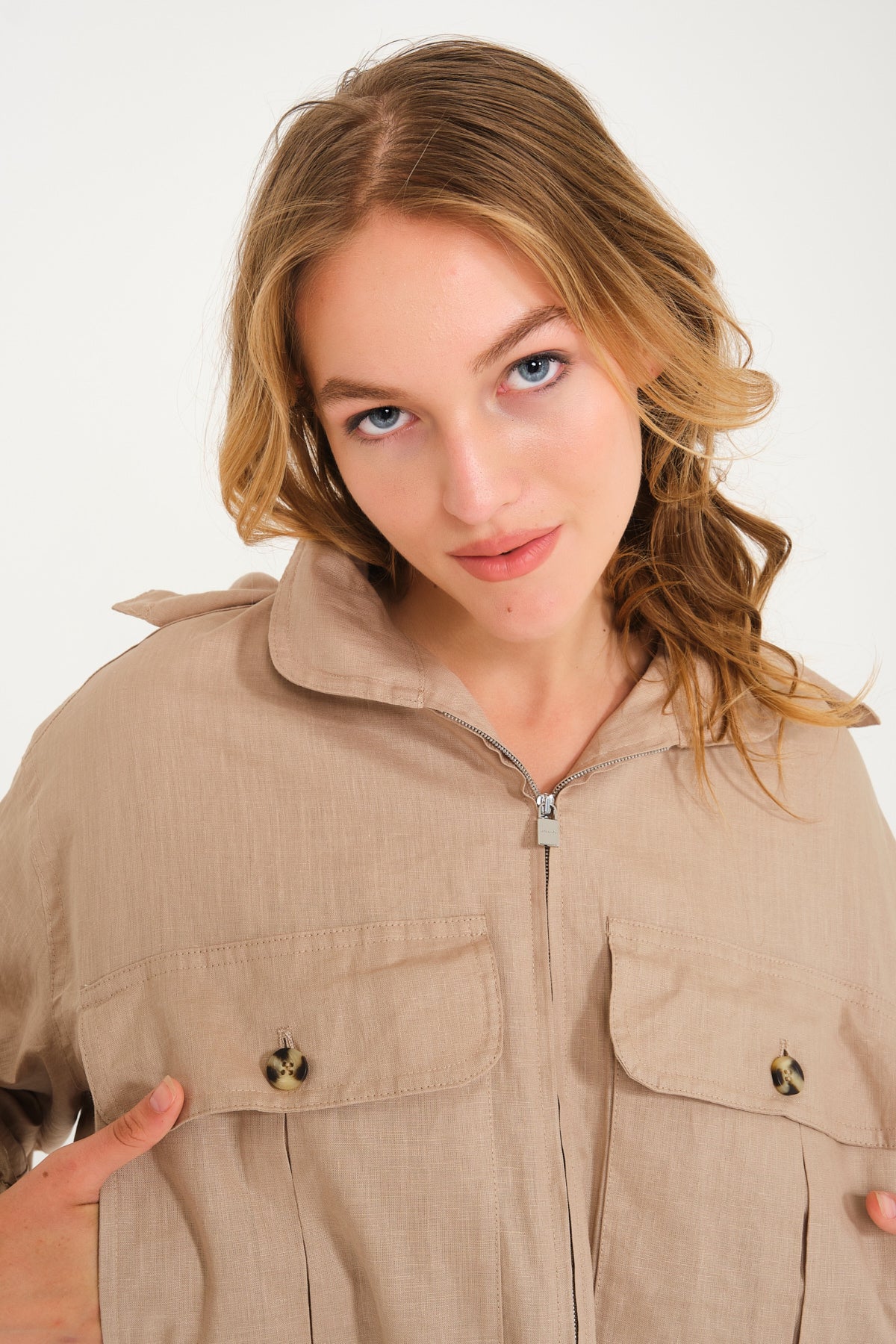 Taupe Linen Jacket