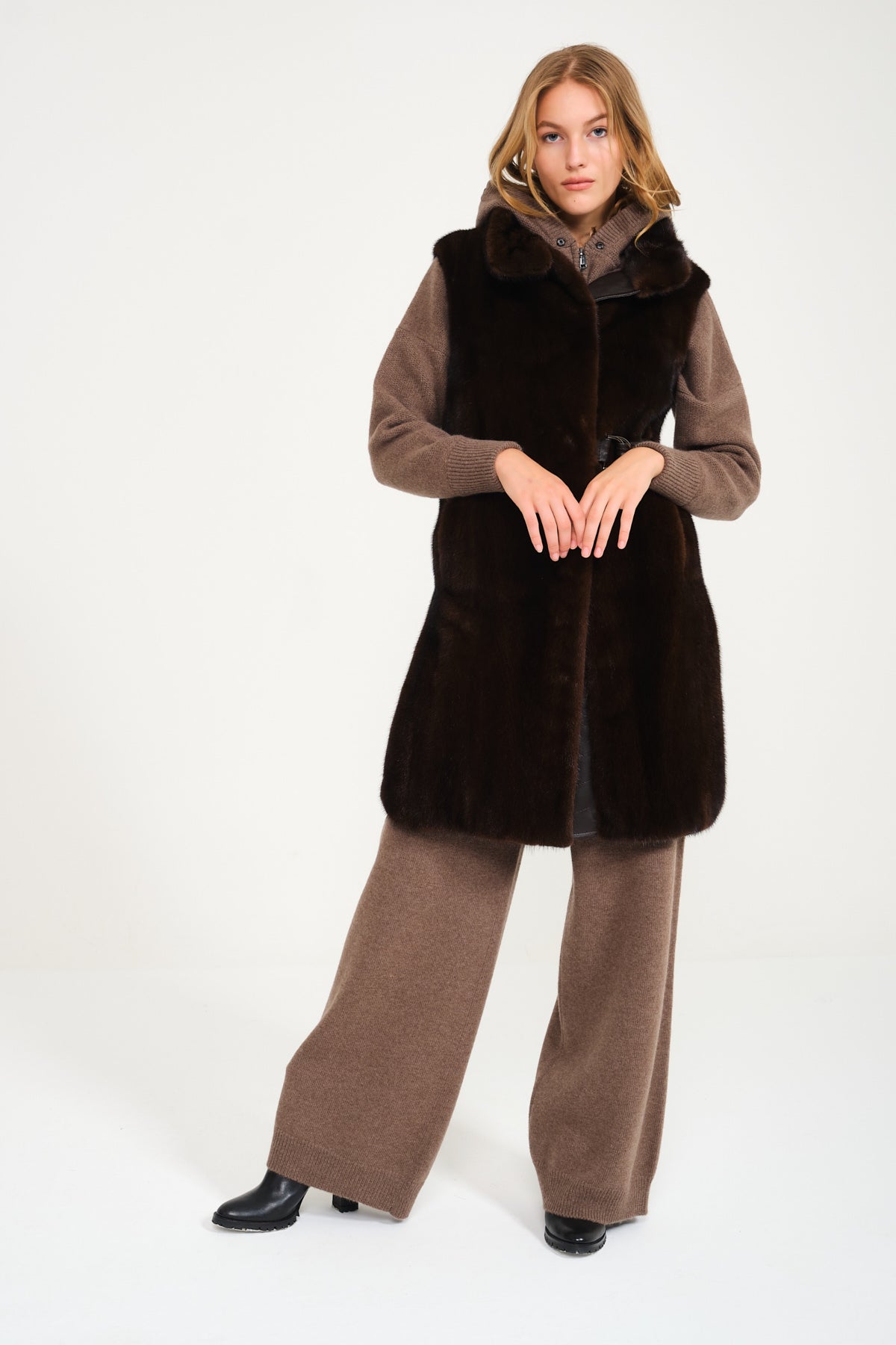 Brown Mink Fur Vest