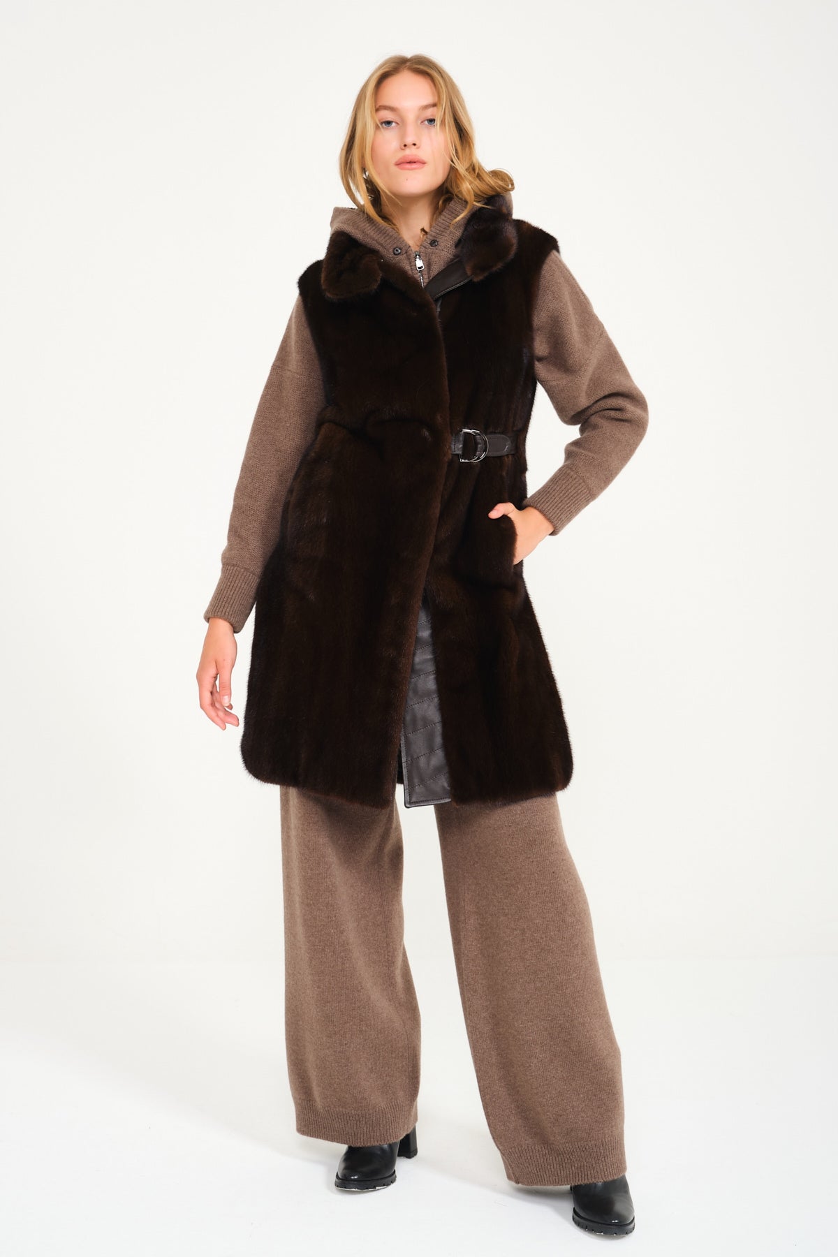 Brown Mink Fur Vest