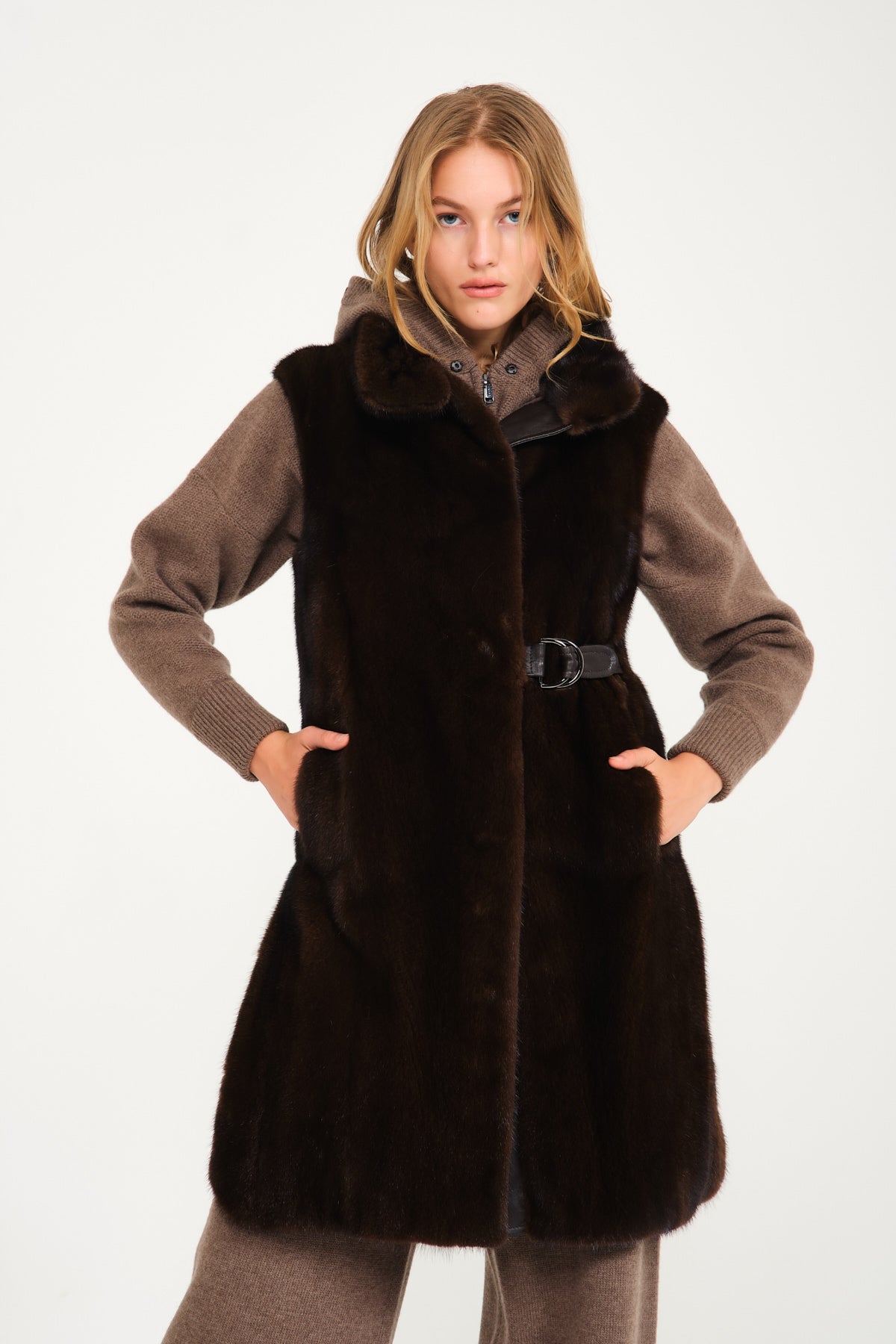 Brown Mink Fur Vest