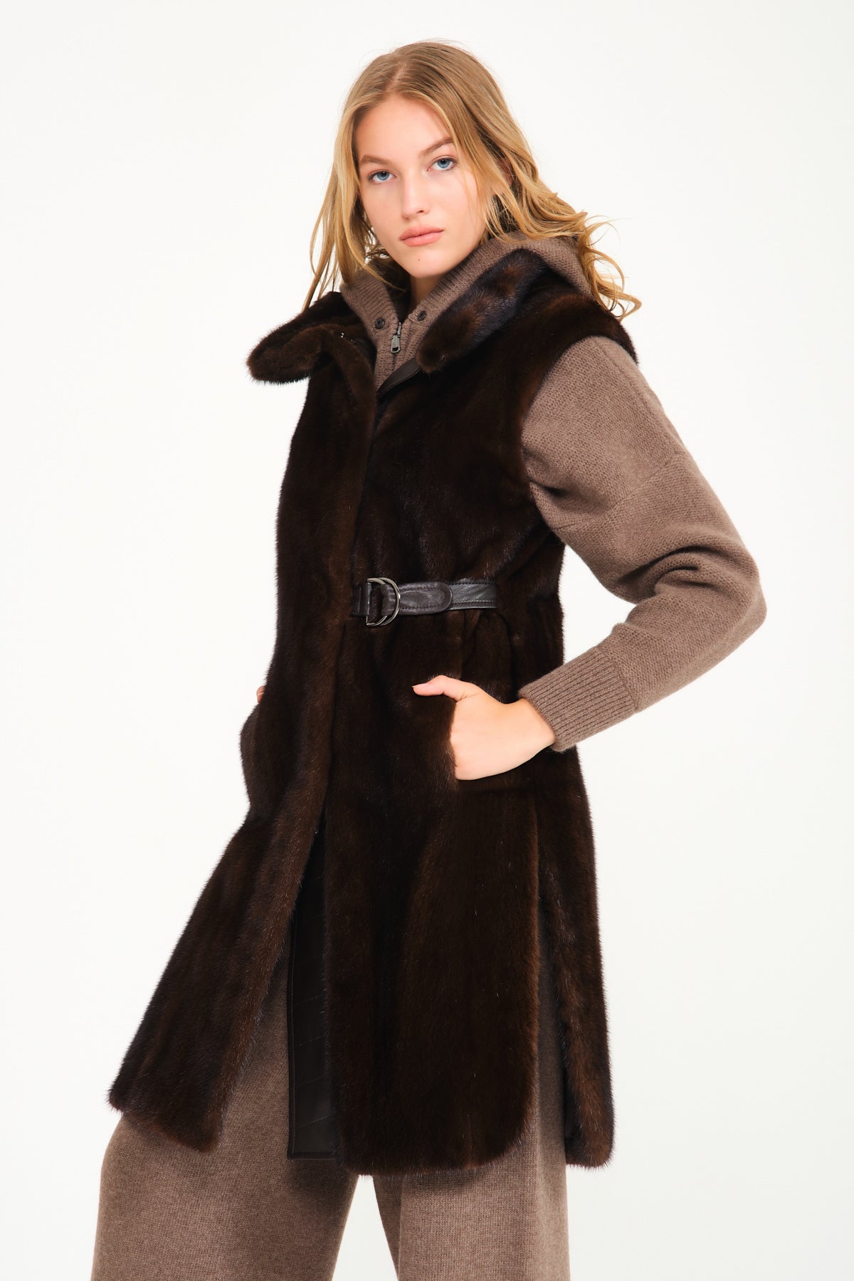 Brown Mink Fur Vest