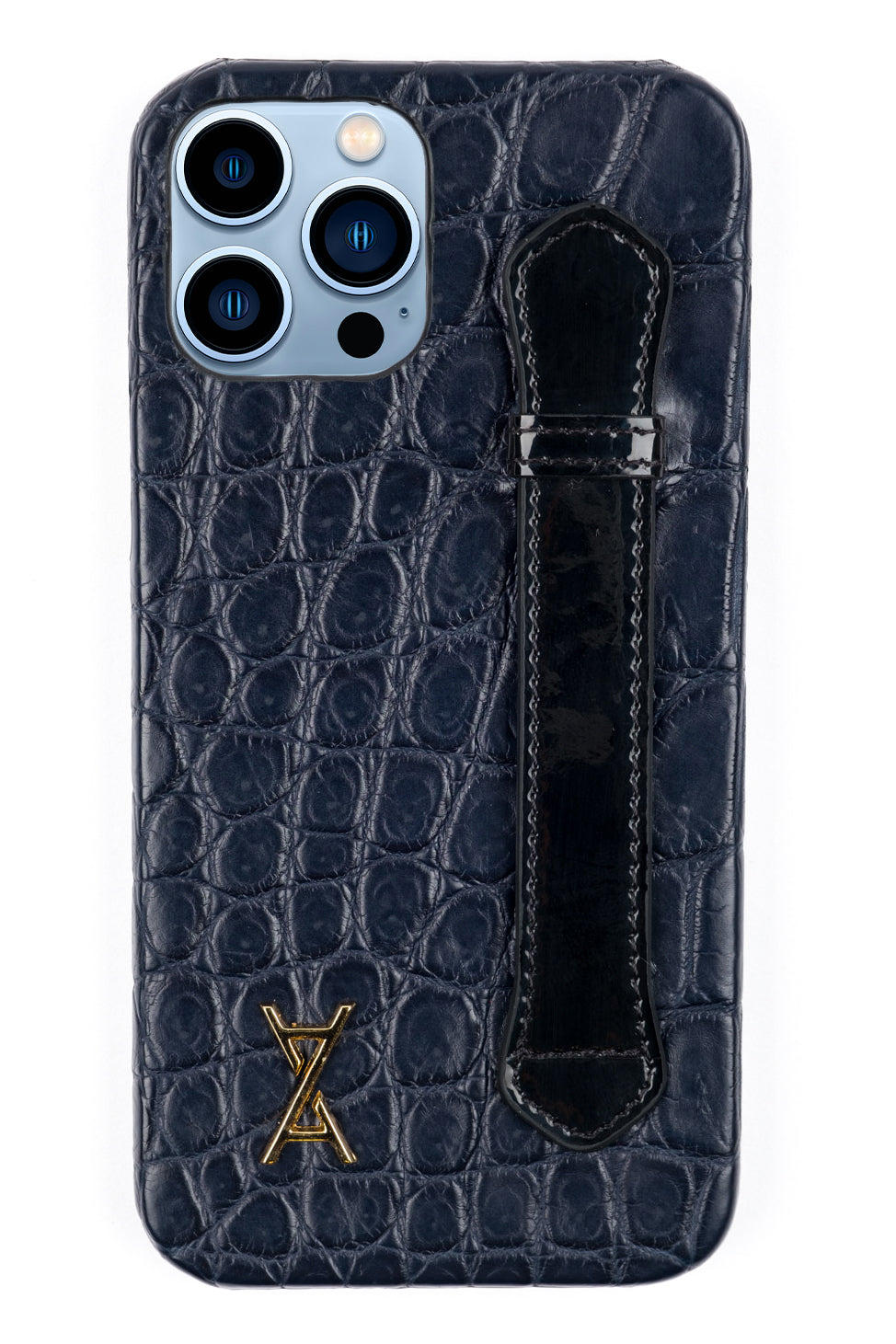 Navy Crocodile Leather iPhone 13 / 13 Pro Case