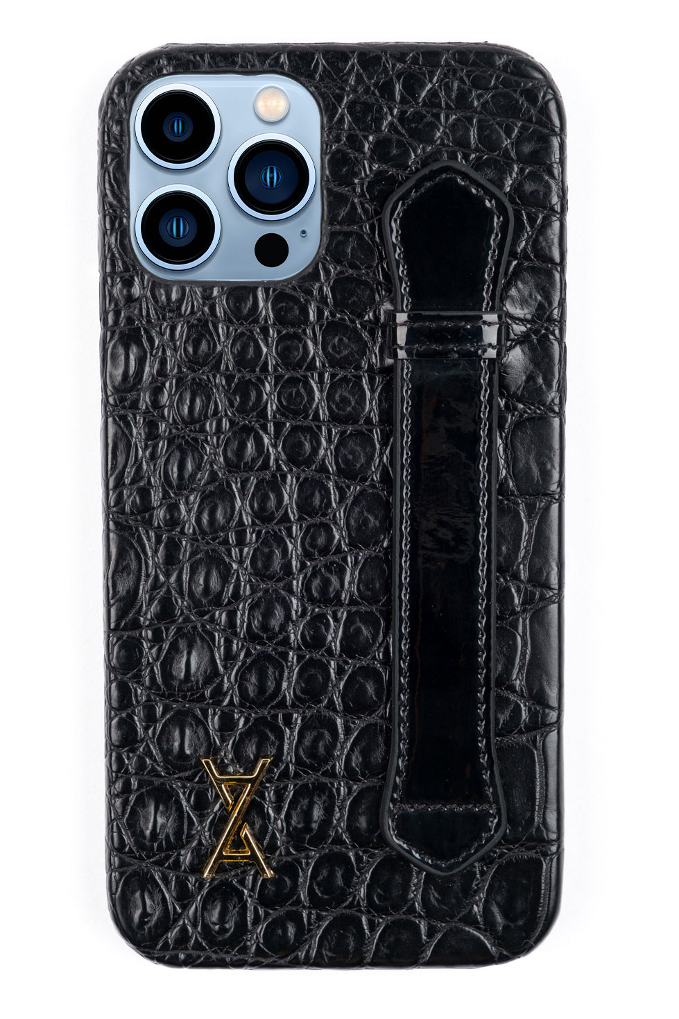 Black Crocodile Leather iPhone 13 / 13 Pro Case - ADAMO