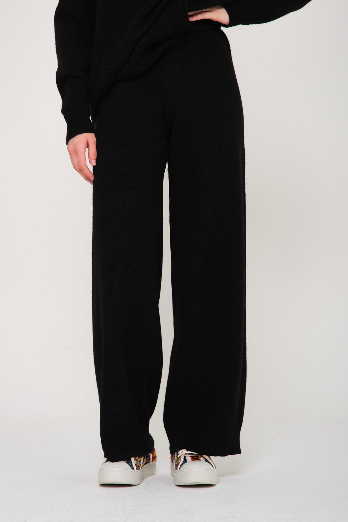 Black Marten Fur Lined Hoodie & Pants Set