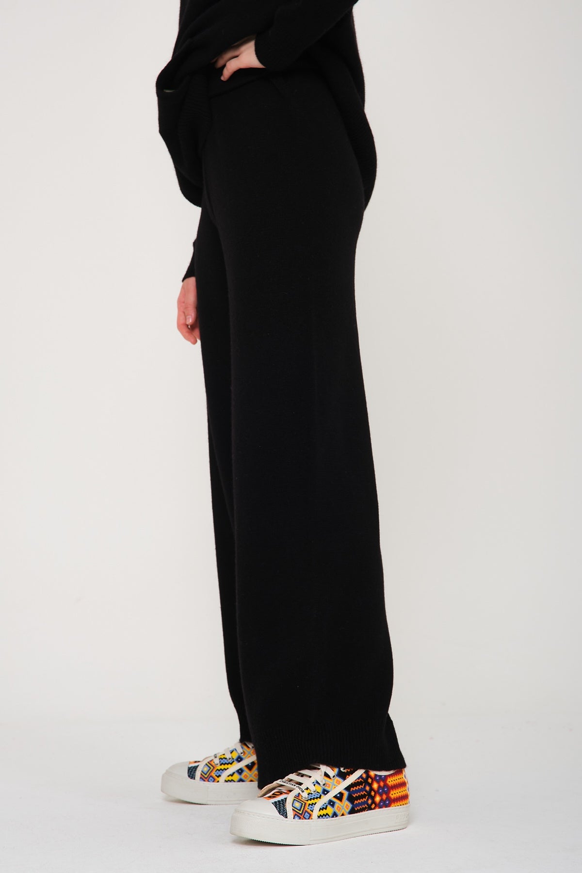 Black Marten Fur Lined Hoodie & Pants Set