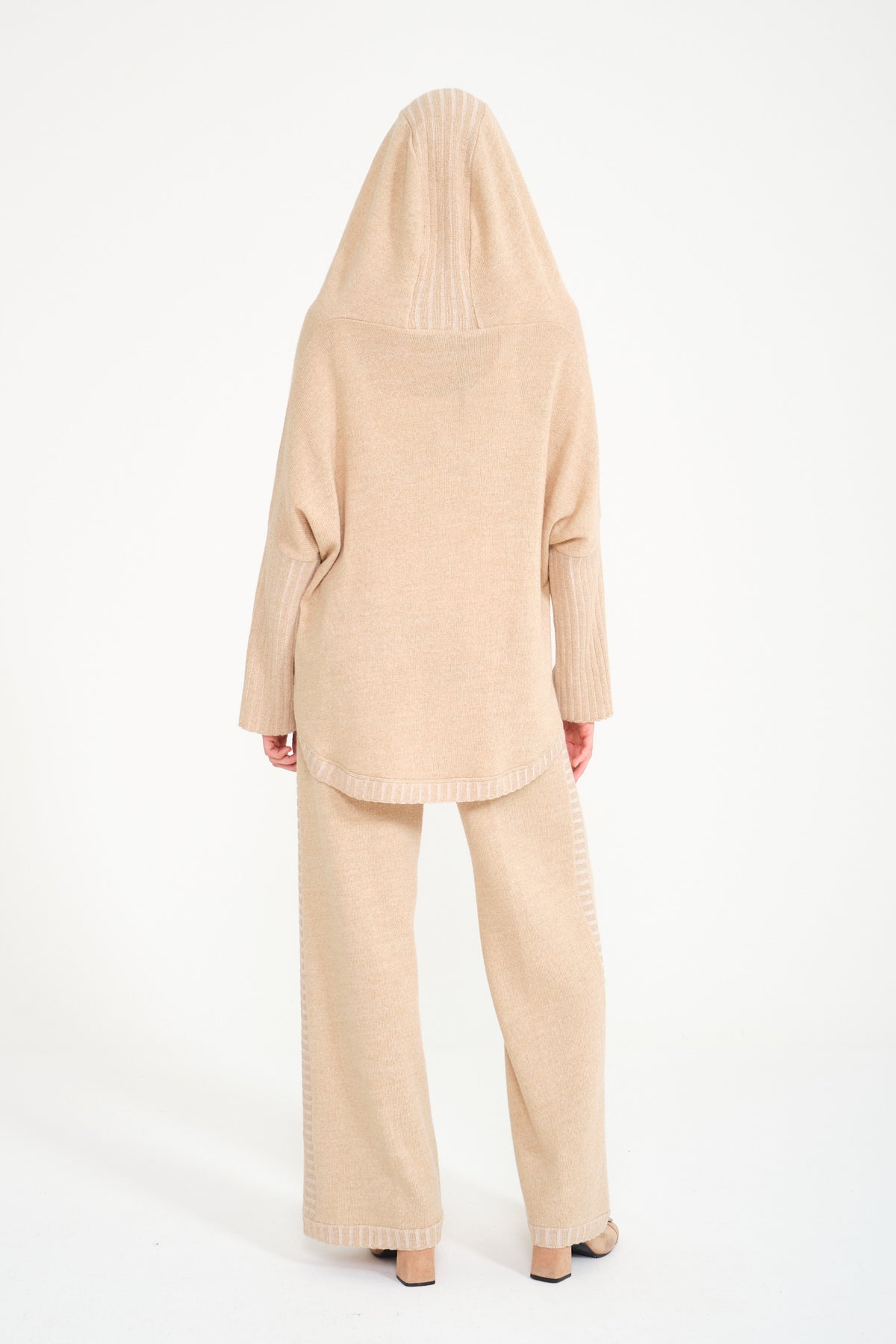 Beige Knit Sweater & Pants Set