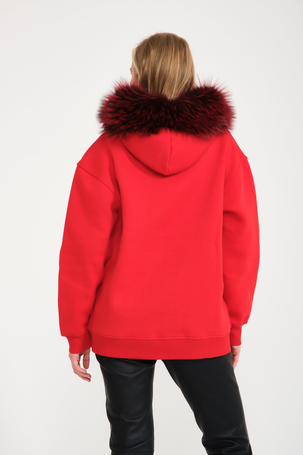 Red Fox Fur Lined Hoodie