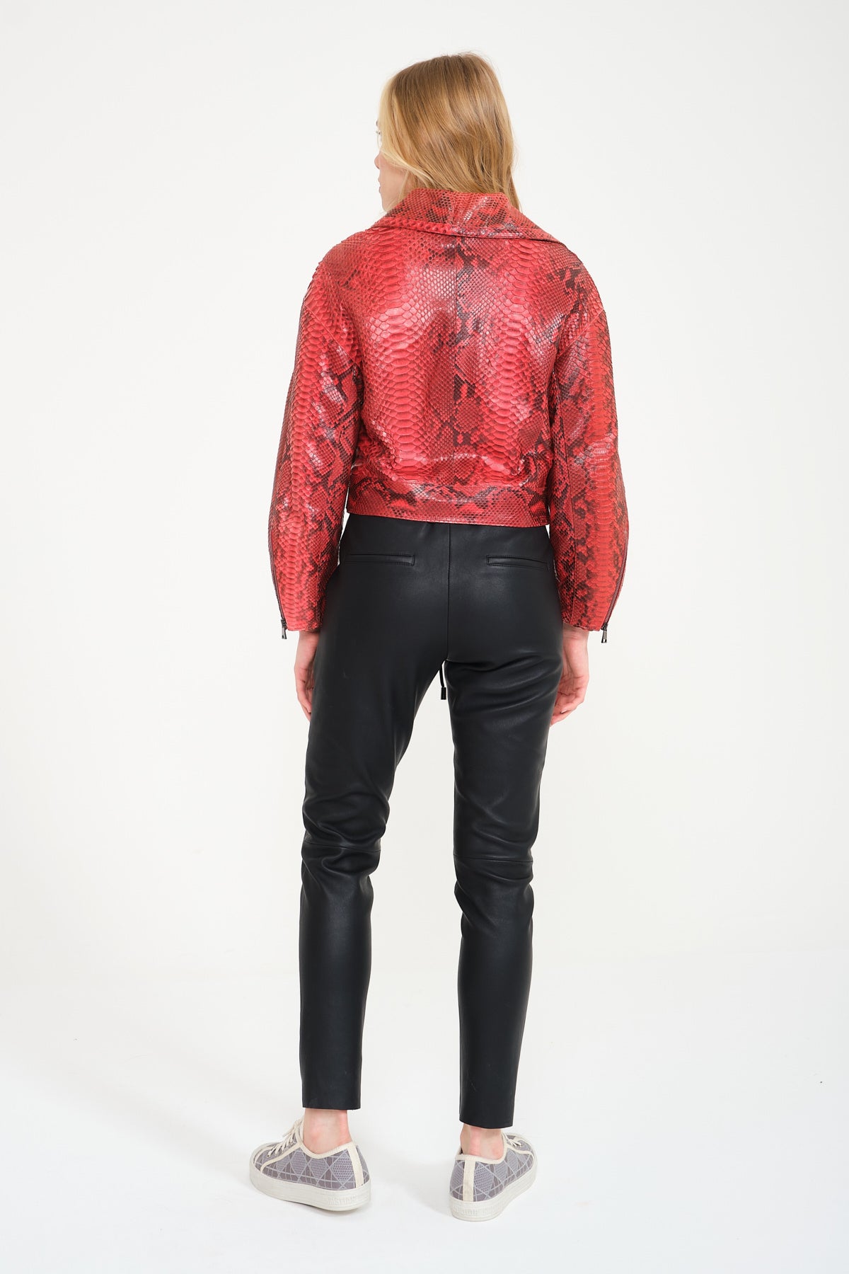 Red Python Leather Jacket