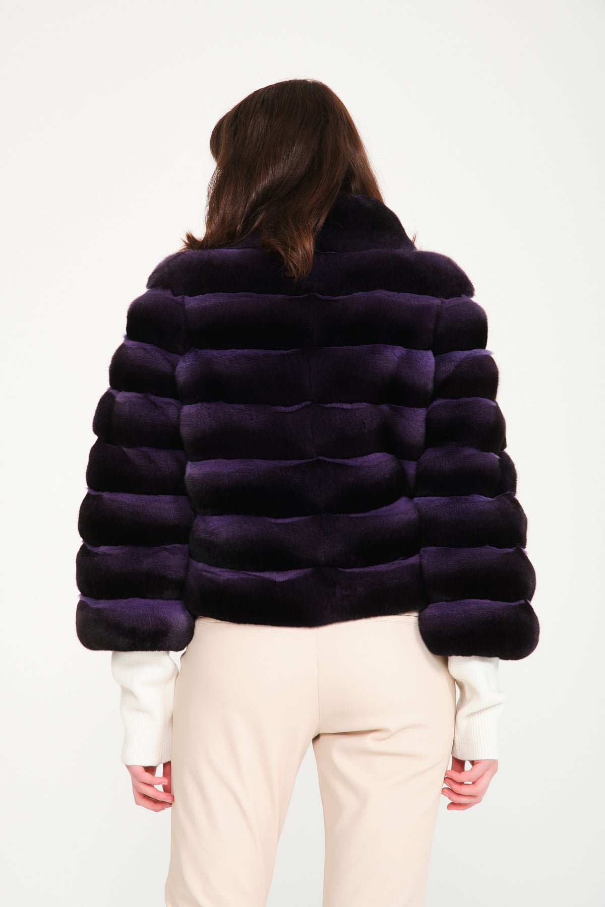Purple Chinchilla Fur Coat