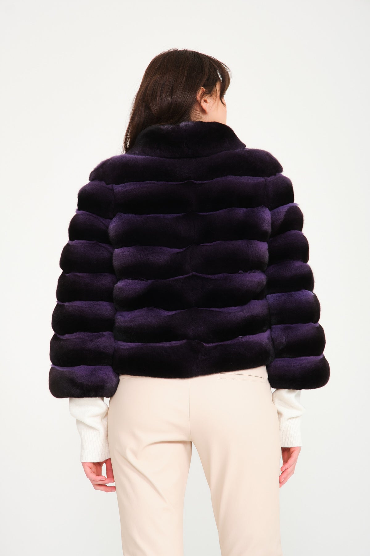 Purple Chinchilla Fur Coat