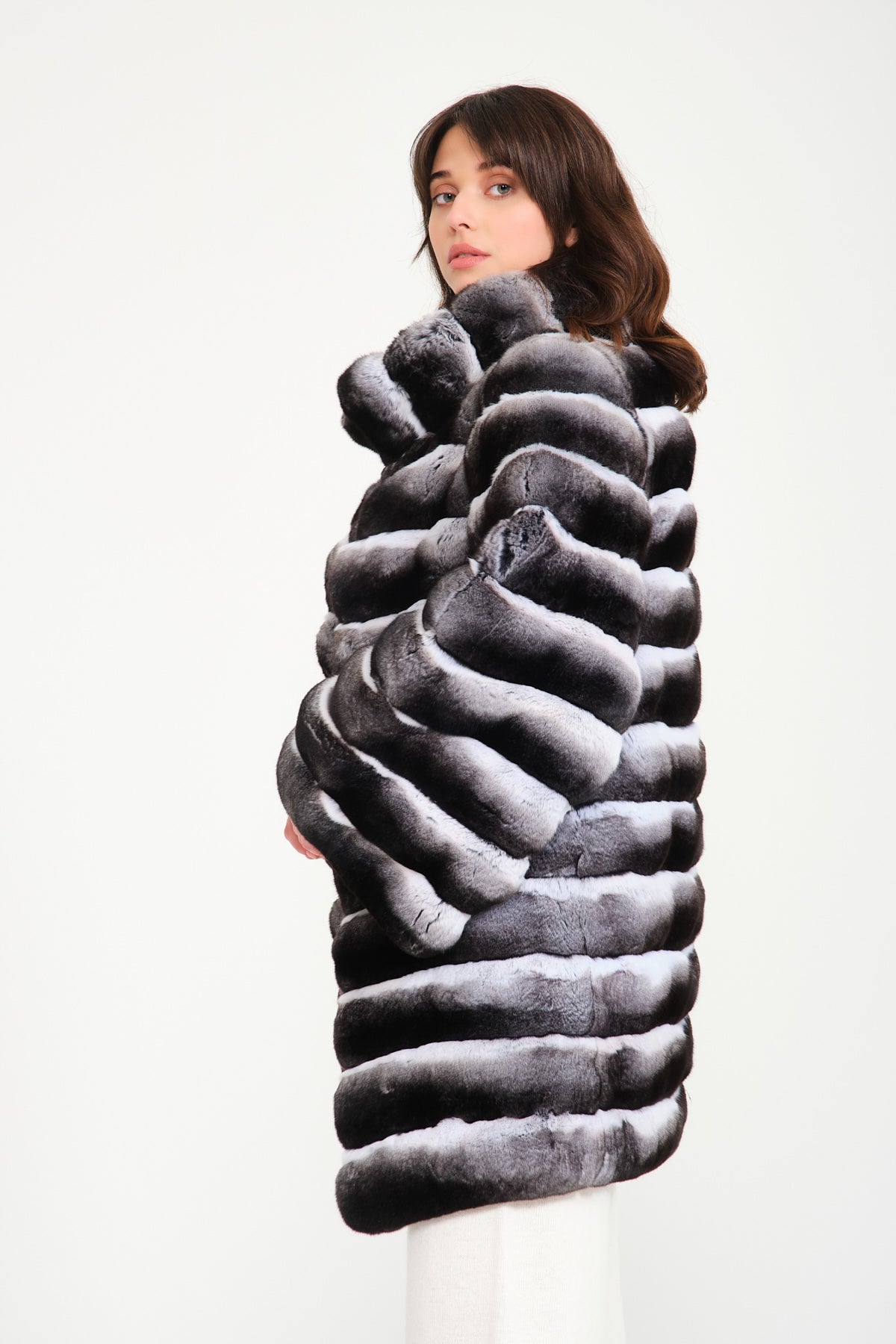 Natural Grey Chinchilla Fur Coat