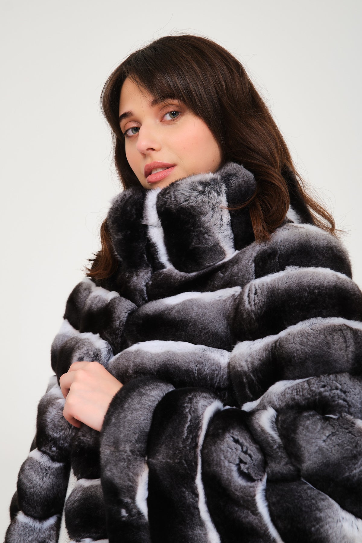 Natural Grey Chinchilla Fur Coat