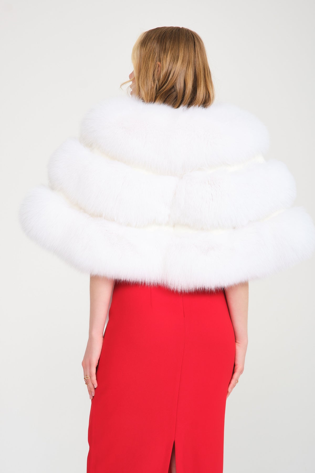 White Fox Fur Shawl