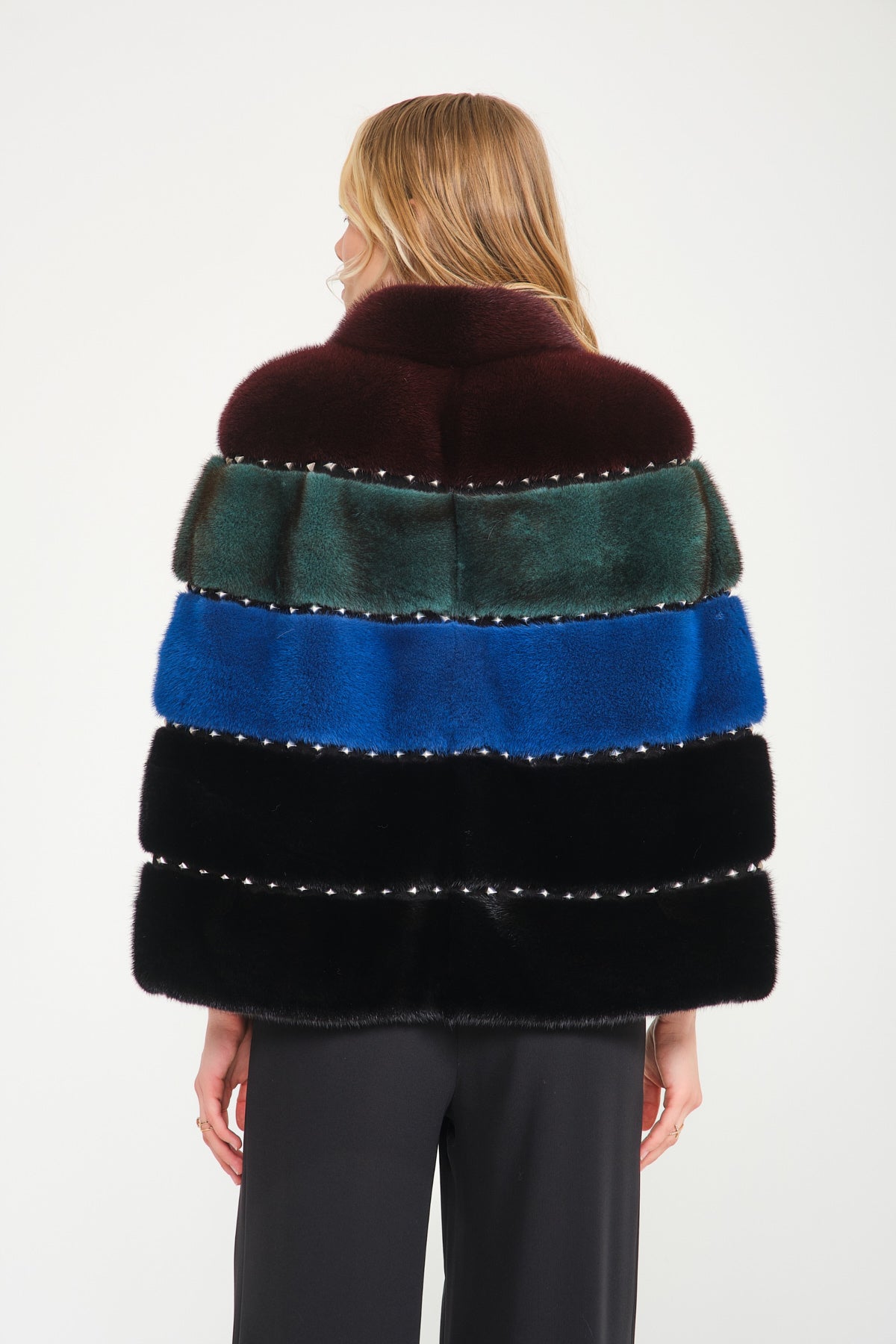 Multicolored Mink Fur Shawl