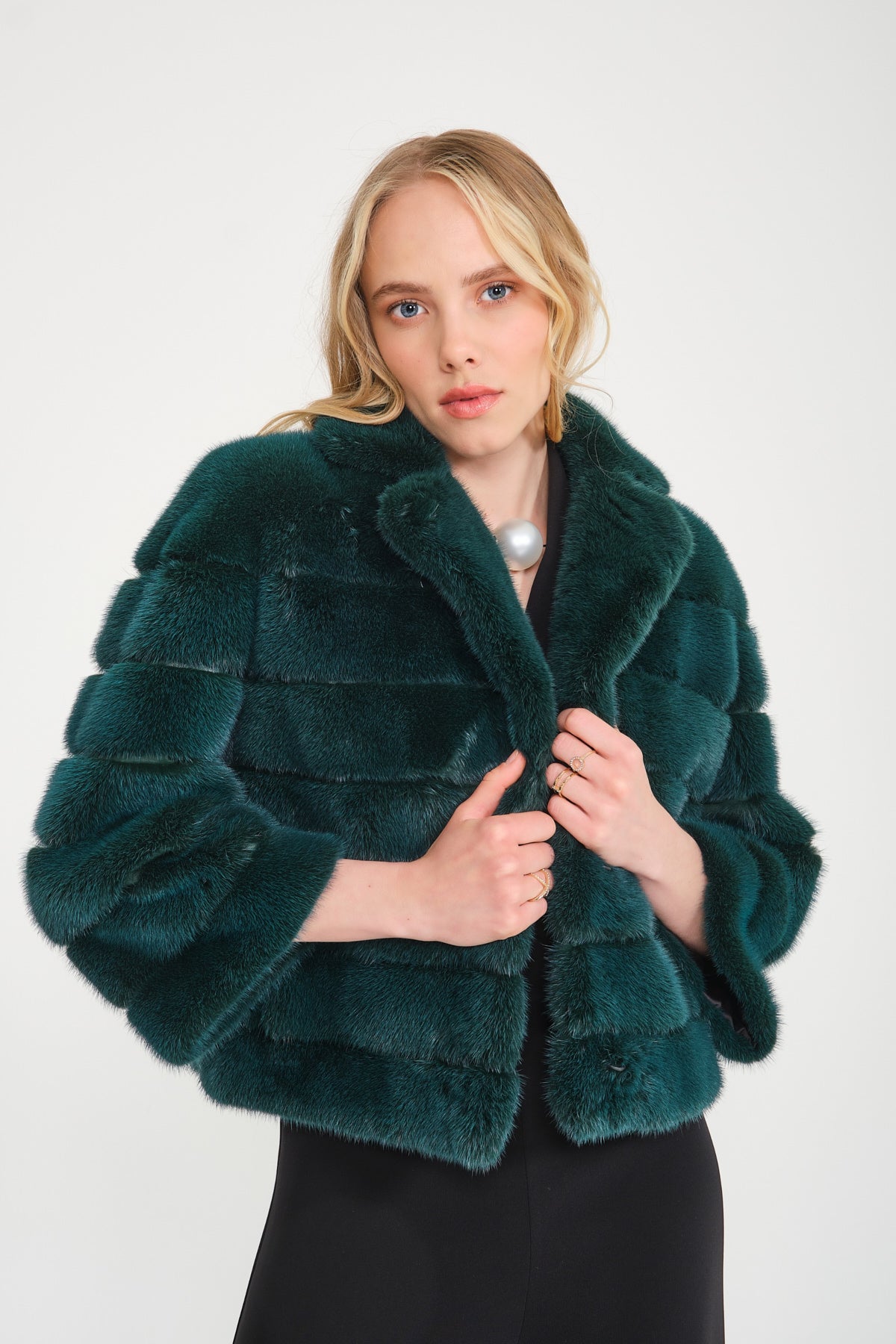 Green mink outlet coat