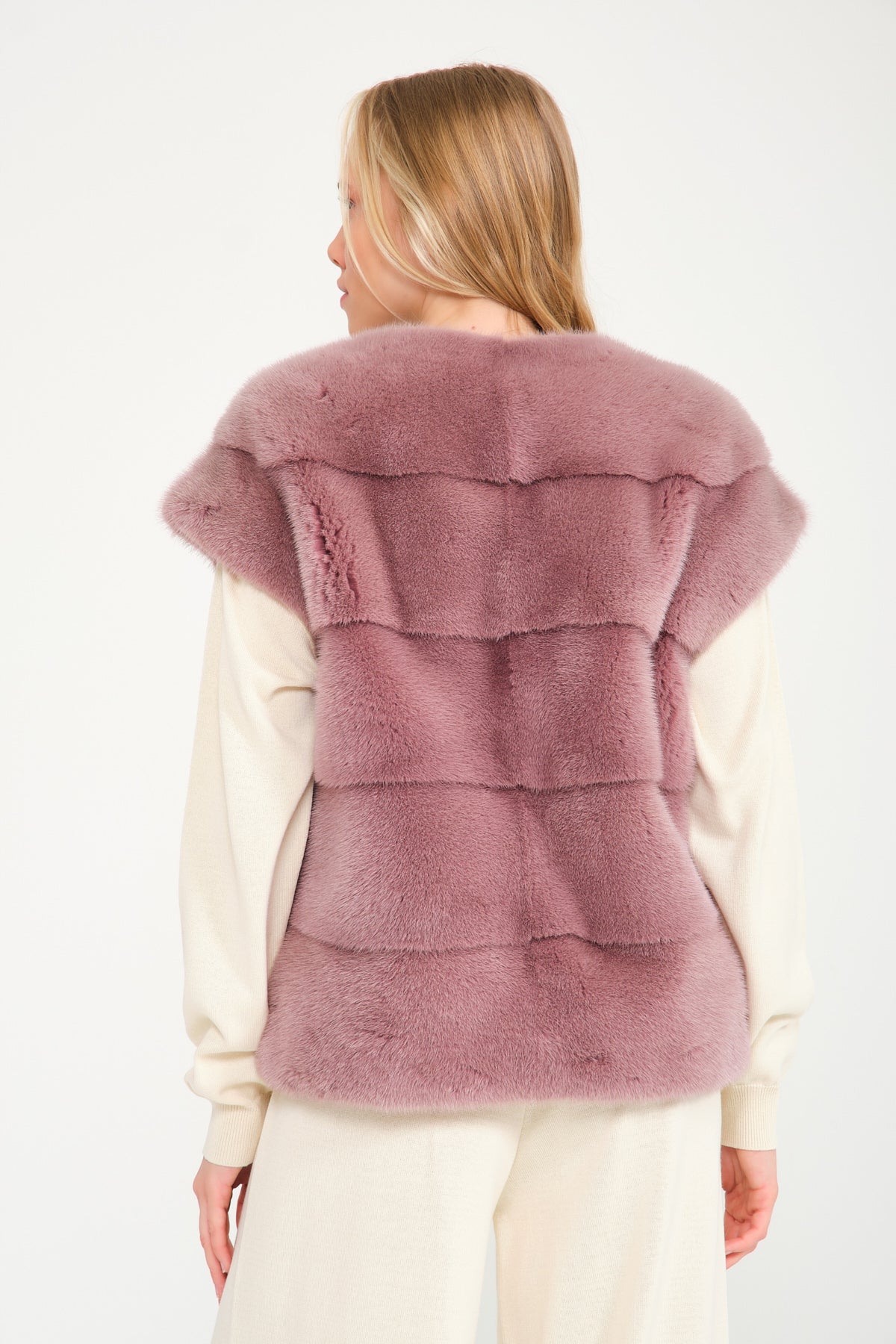 Pink Mink Fur Vest