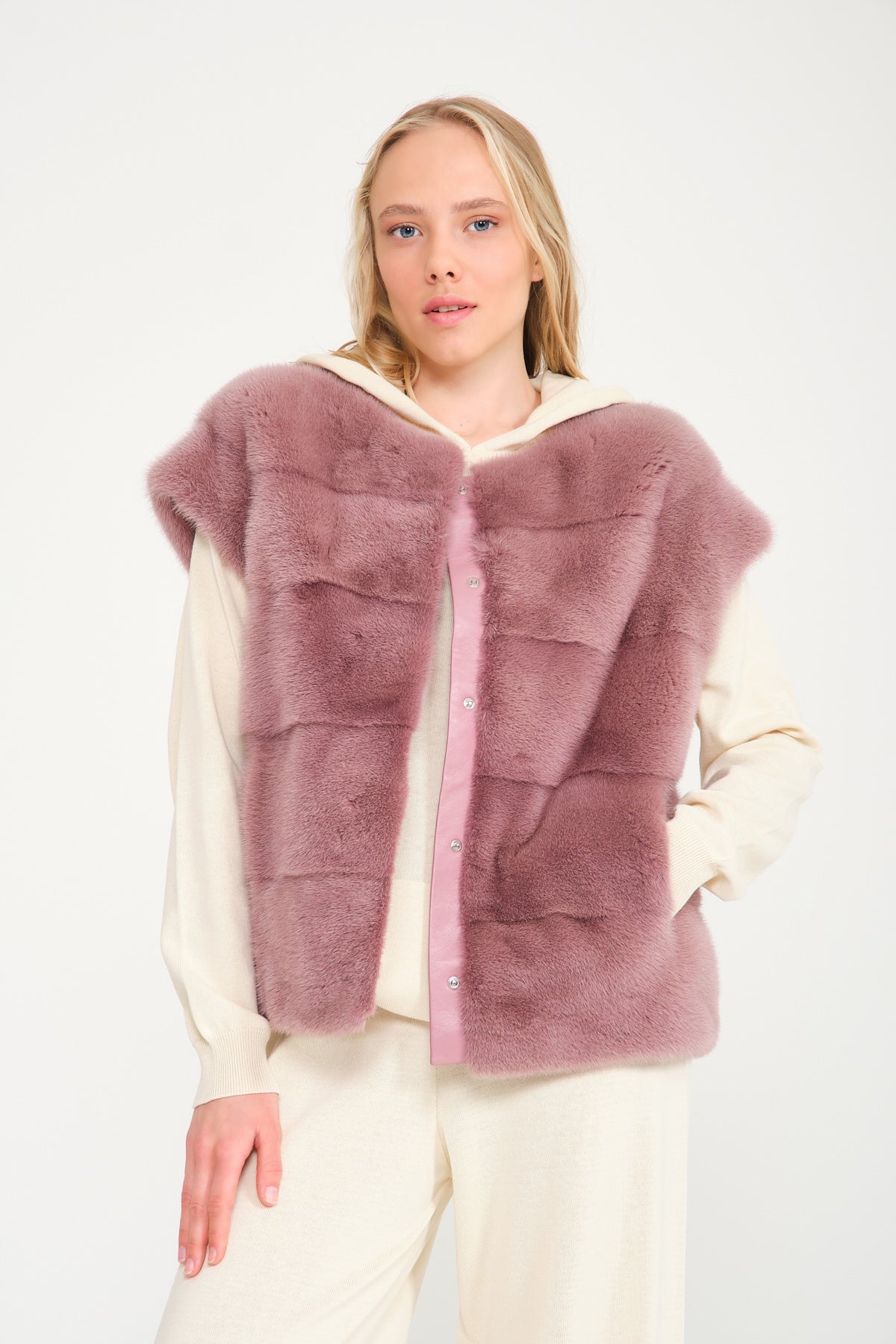 Pink Mink Fur Vest