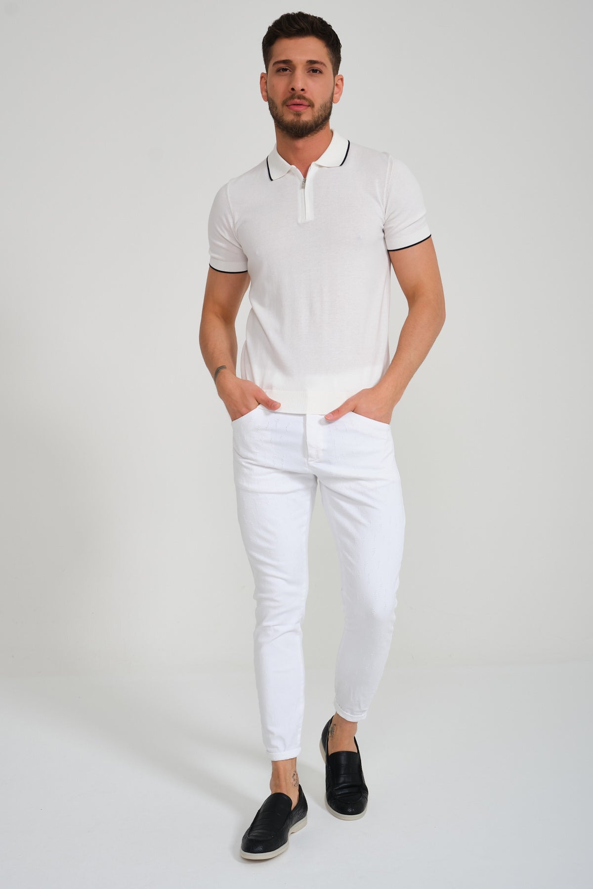 White Cotton Polo Shirt