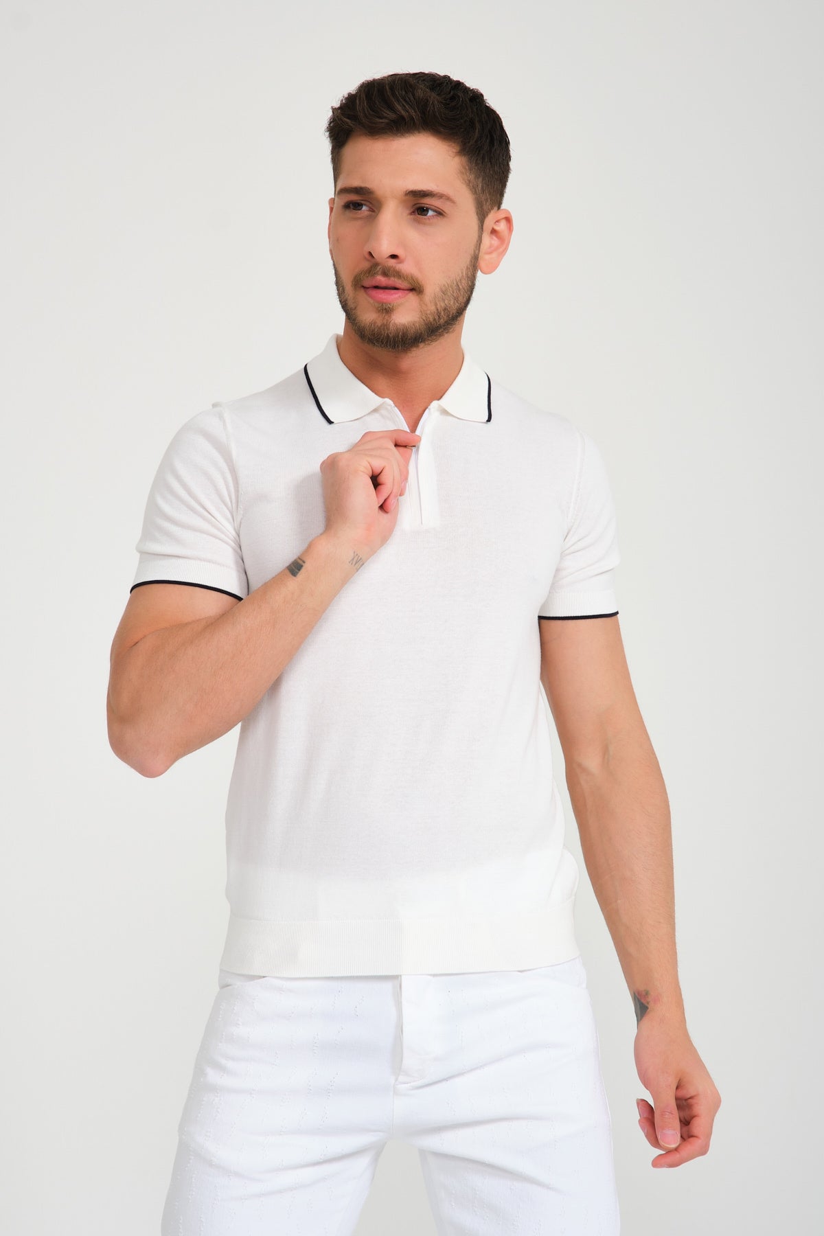 White Cotton Polo Shirt