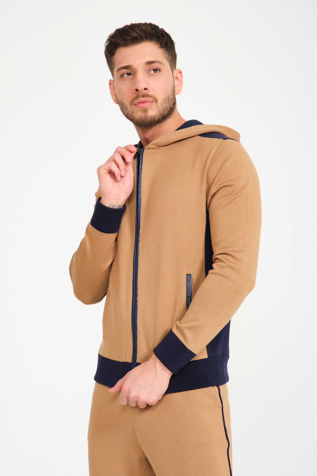 Camel best sale zip hoodie