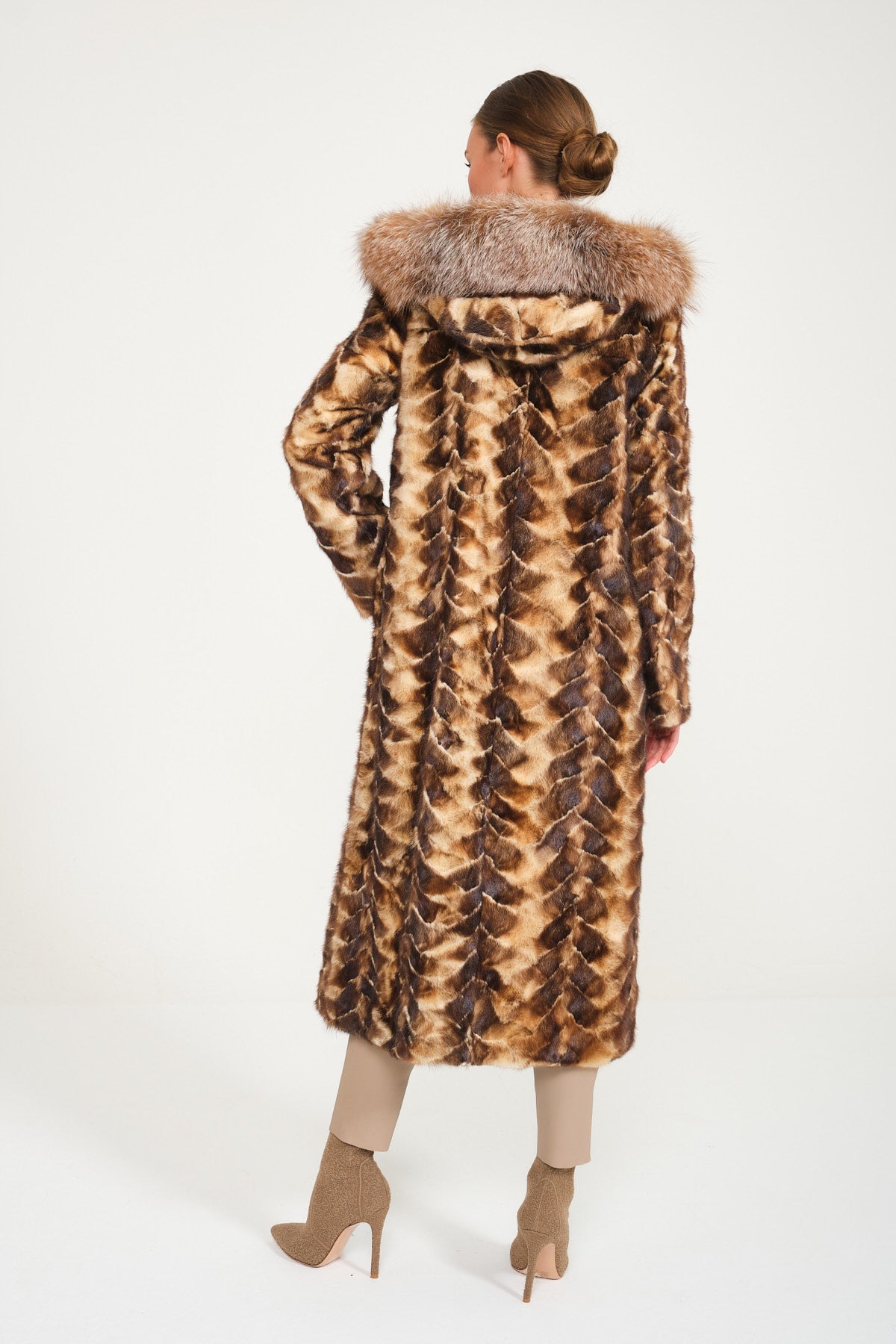 Gold White Mink / Fox Fur Coat