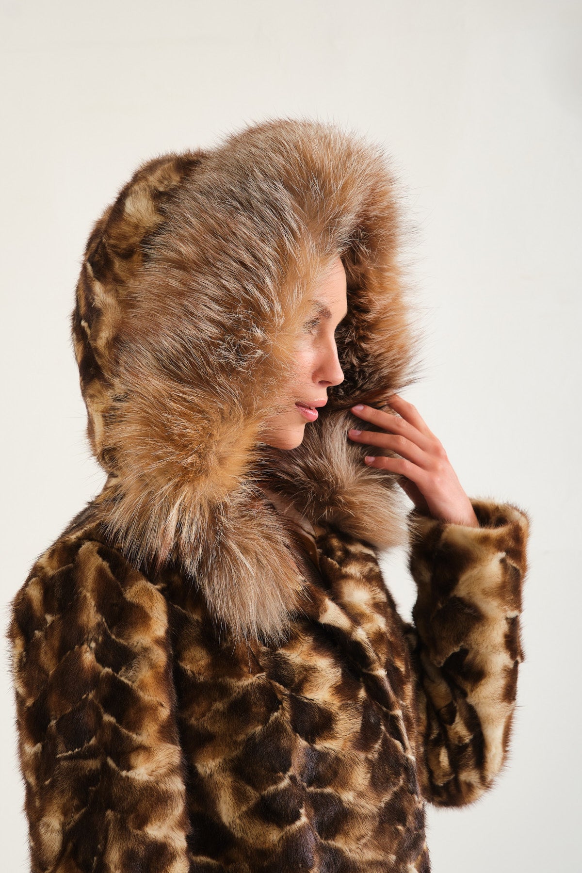 Gold White Mink / Fox Fur Coat