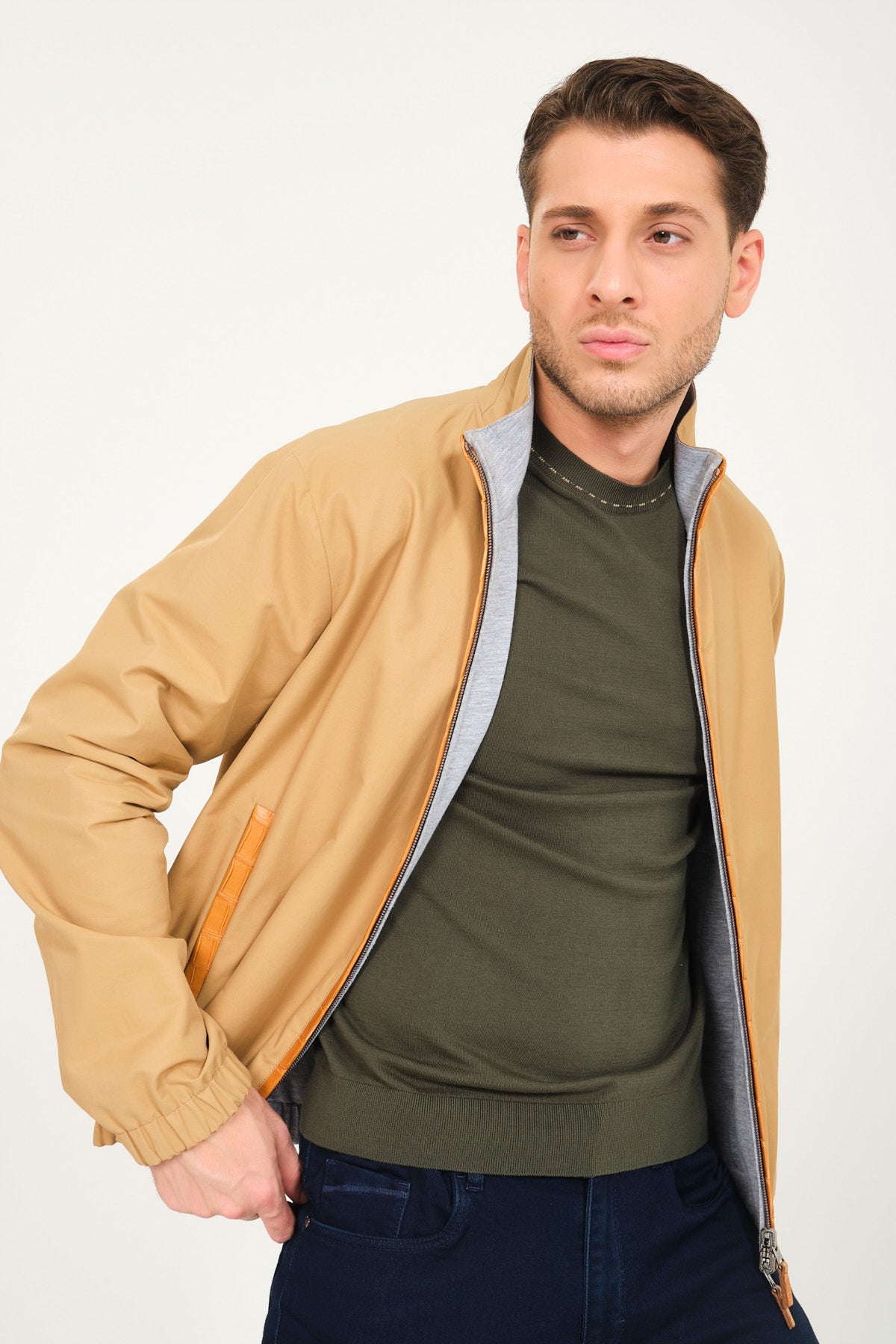 Light Camel Double face Waterproof Jacket