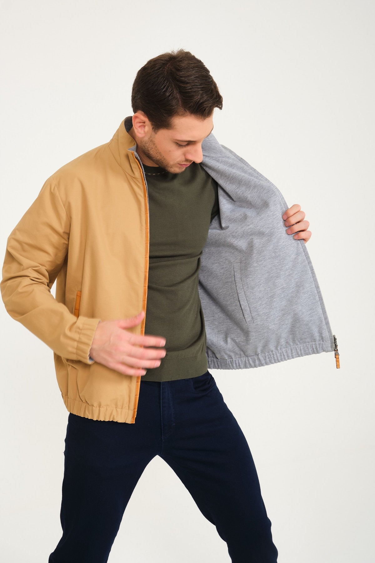 Light Camel Double face Waterproof Jacket