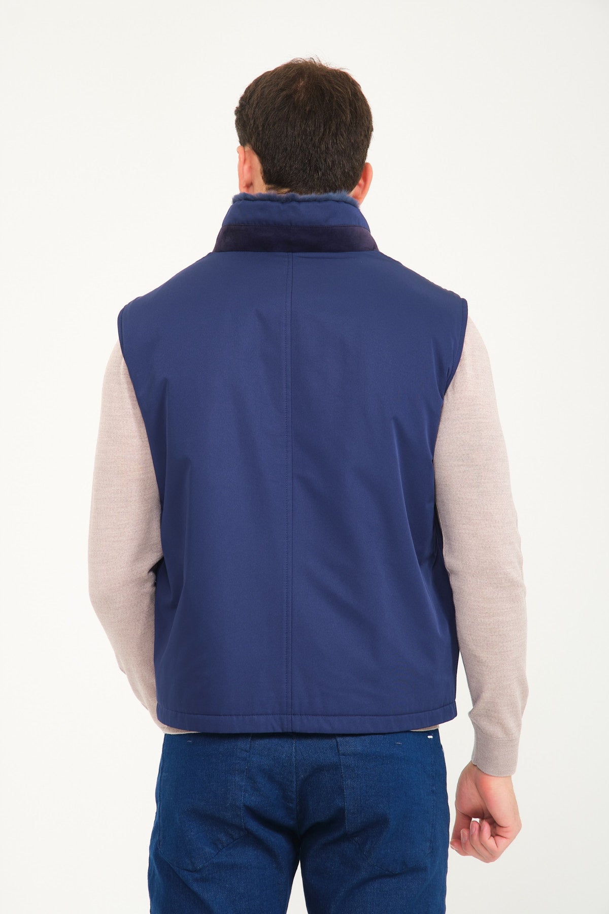 Night Blue Waterproof & Rex Fur Vest