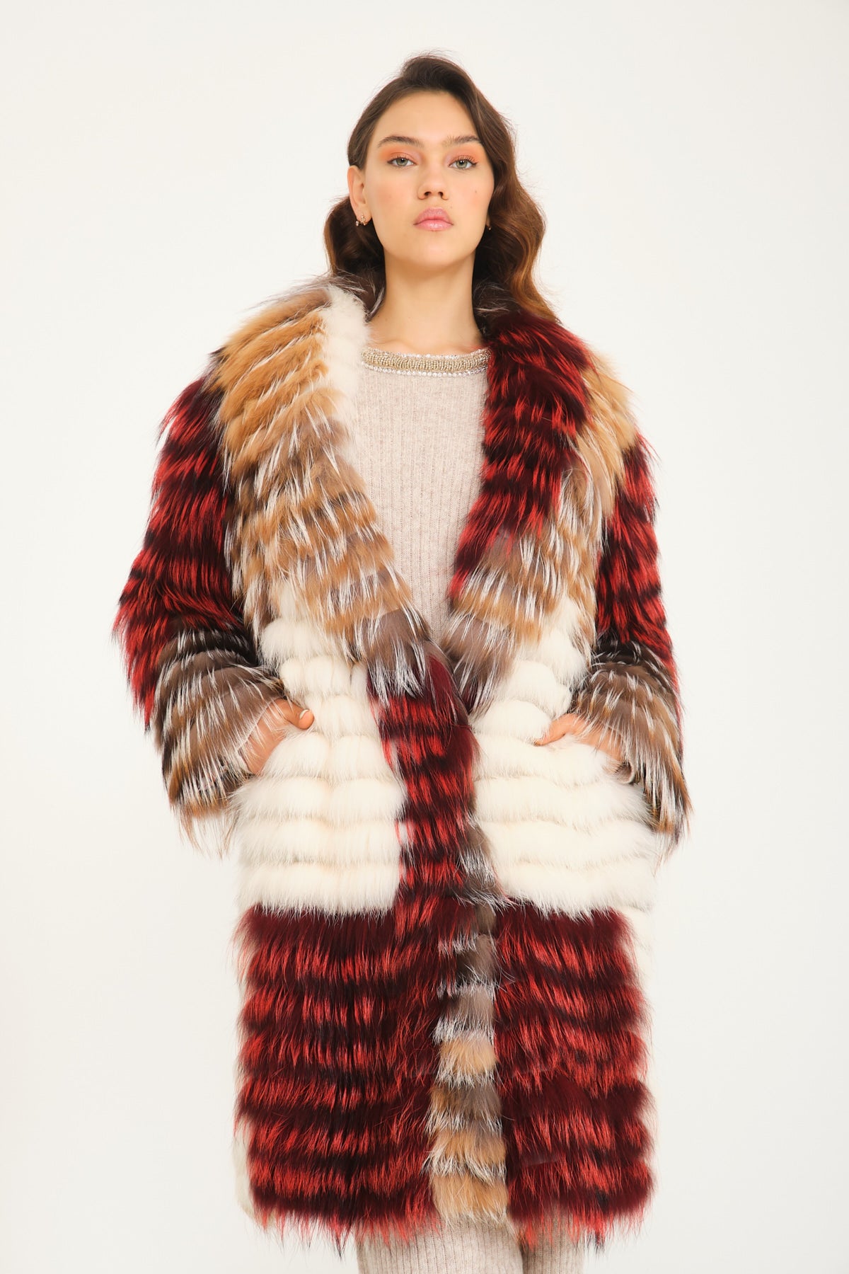 Silver fox hot sale fur coat