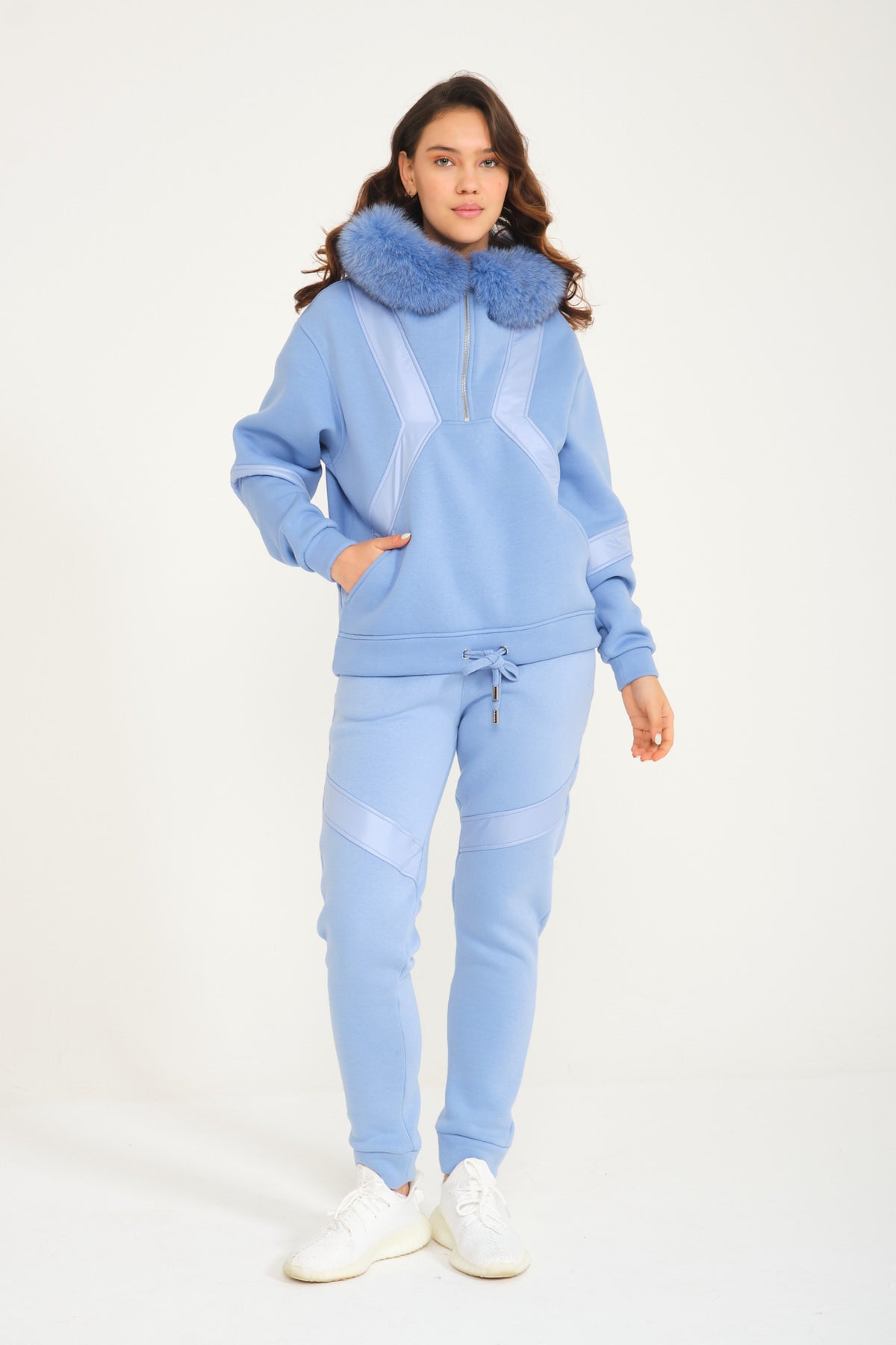 Blue hoodie best sale and jogger set