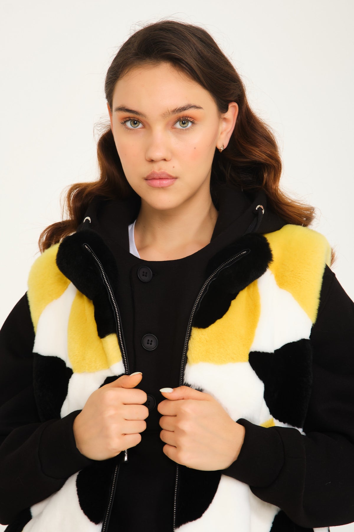 Multicolored Rex Fur Vest