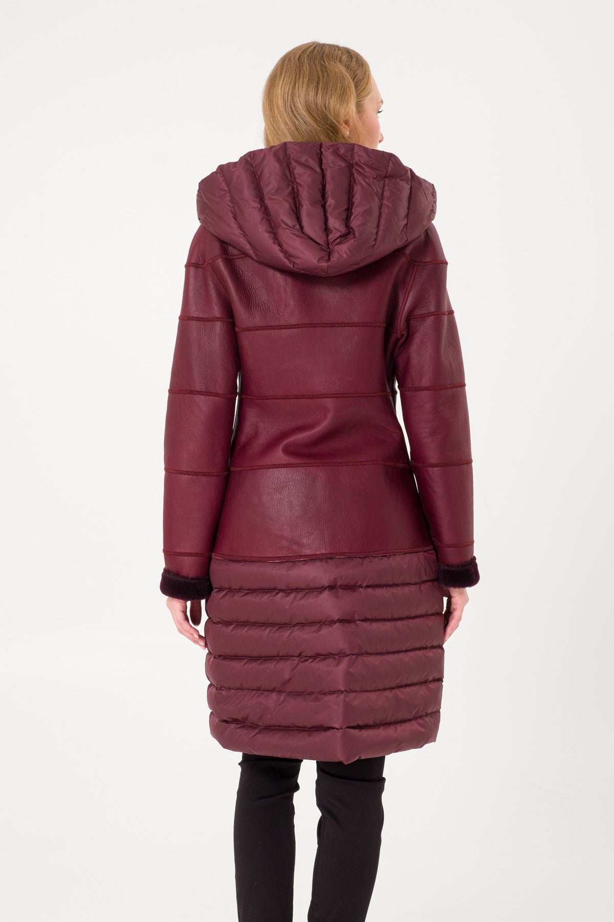 Marsala Double Faced Long Shearling Coat