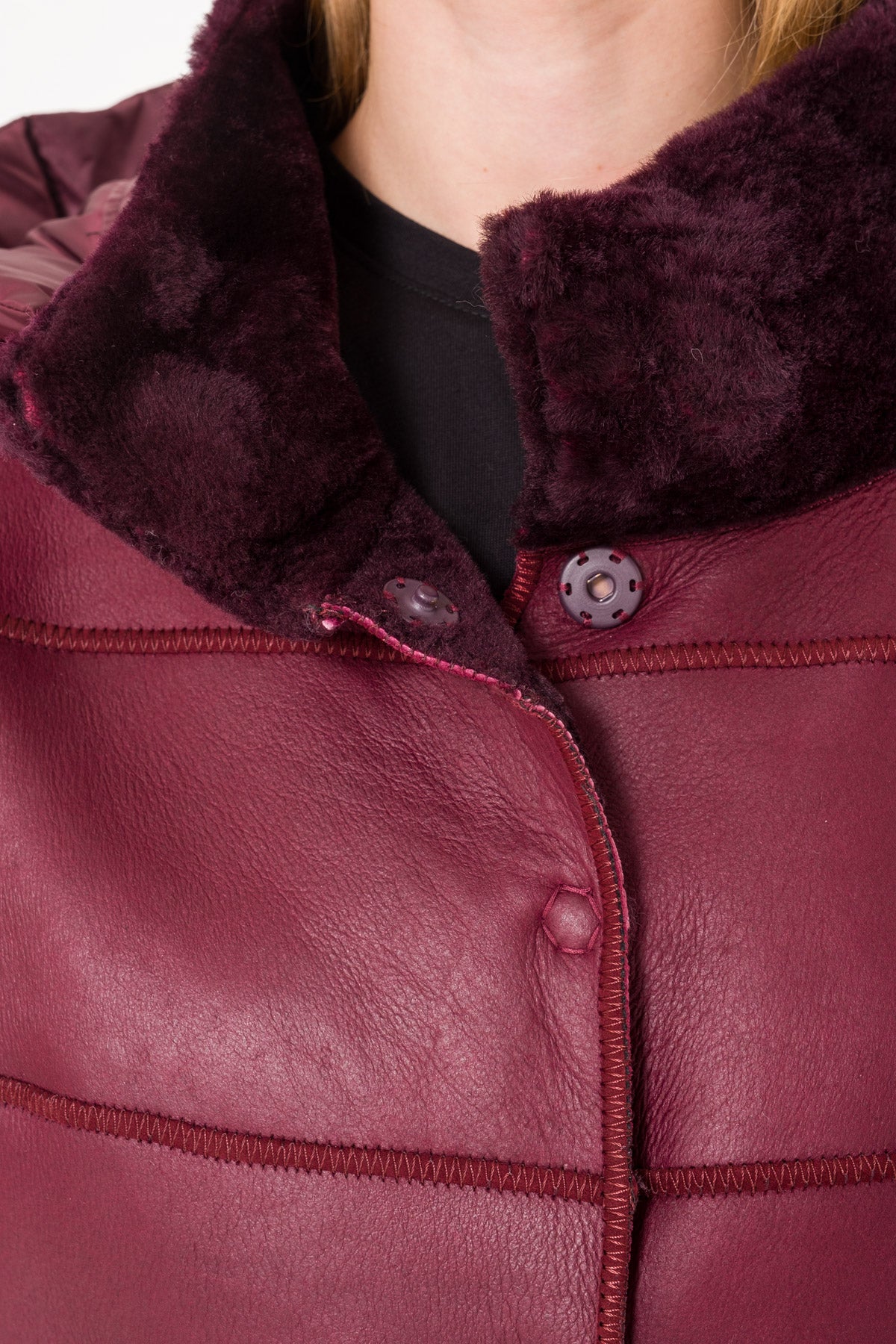 Marsala Double Faced Long Shearling Coat