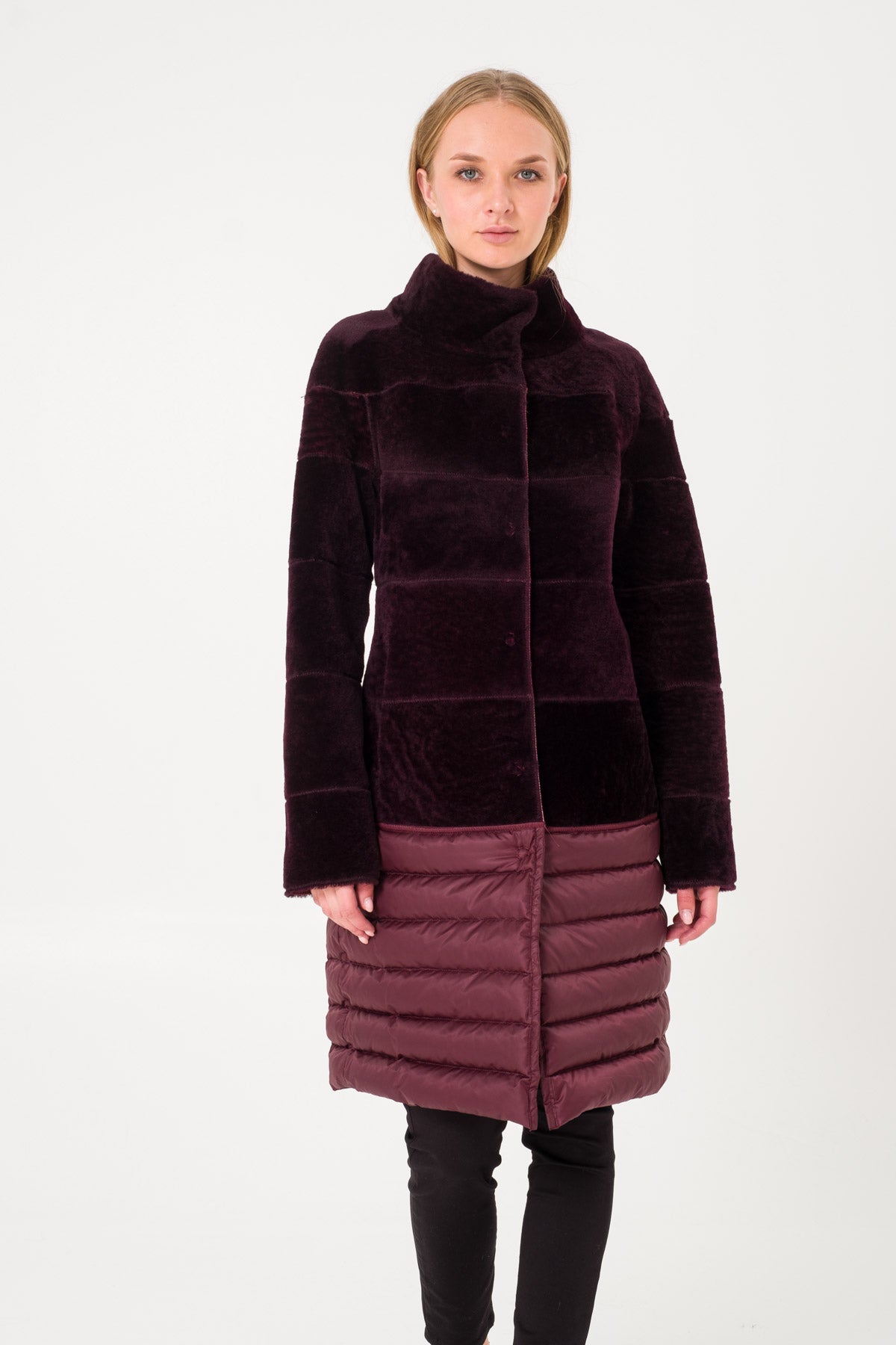 Marsala Double Faced Long Shearling Coat