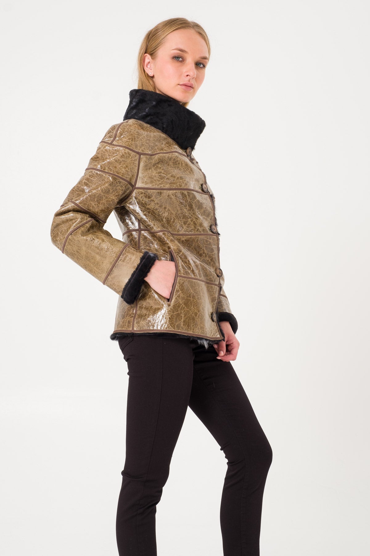 Gold Leather Jacket