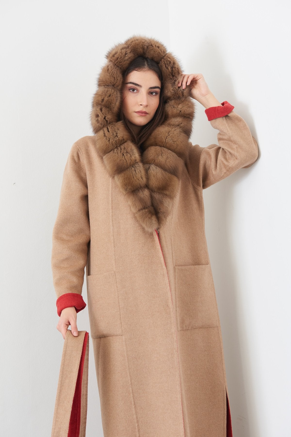 Beige Long Cashmere Coat